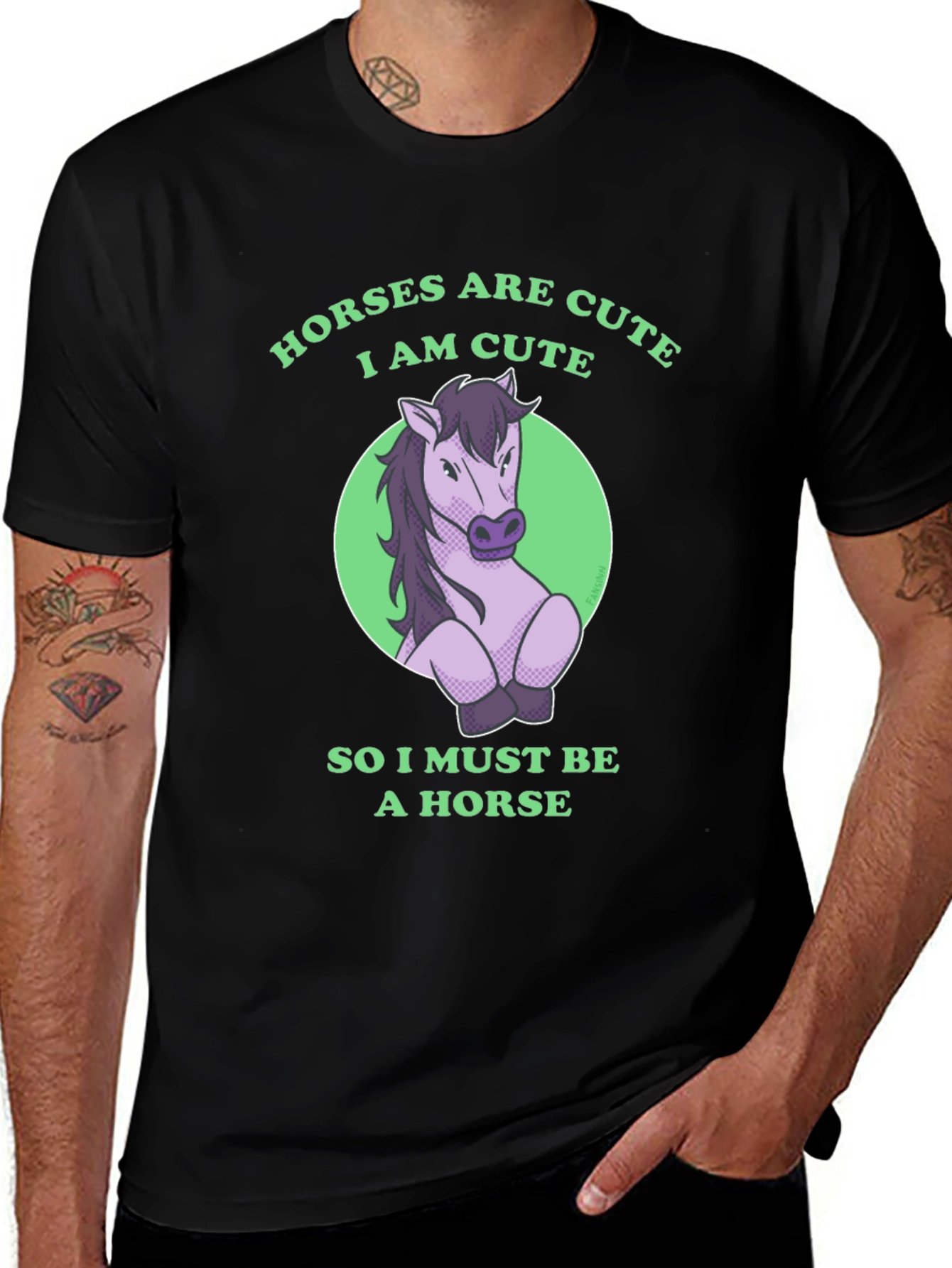 Variant 12 of Horses are Cute Funny Graphic T-Shirt