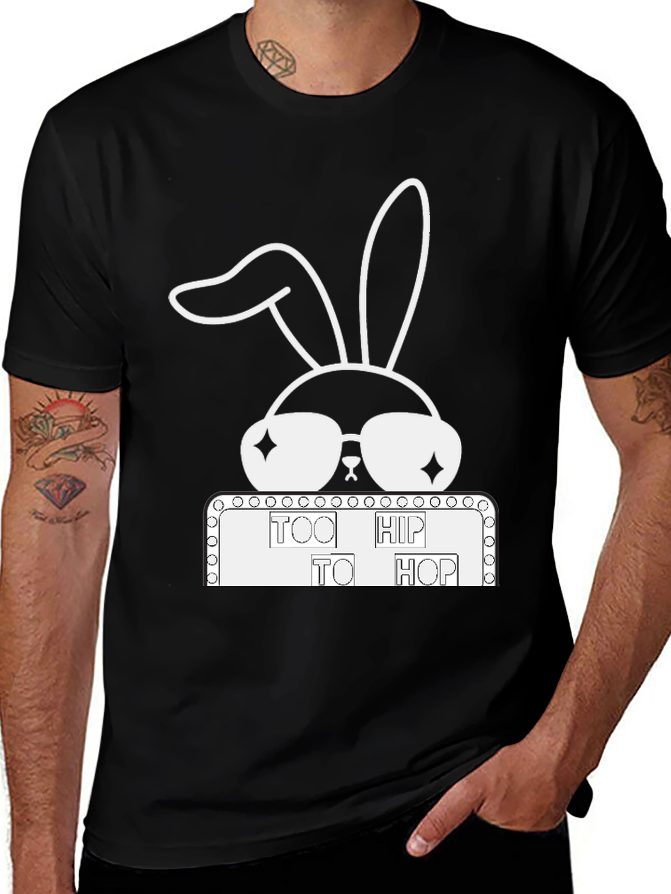 Variant 5 of Cool Rabbit Tee: Too Hip To Hop Funny Easter Shirt