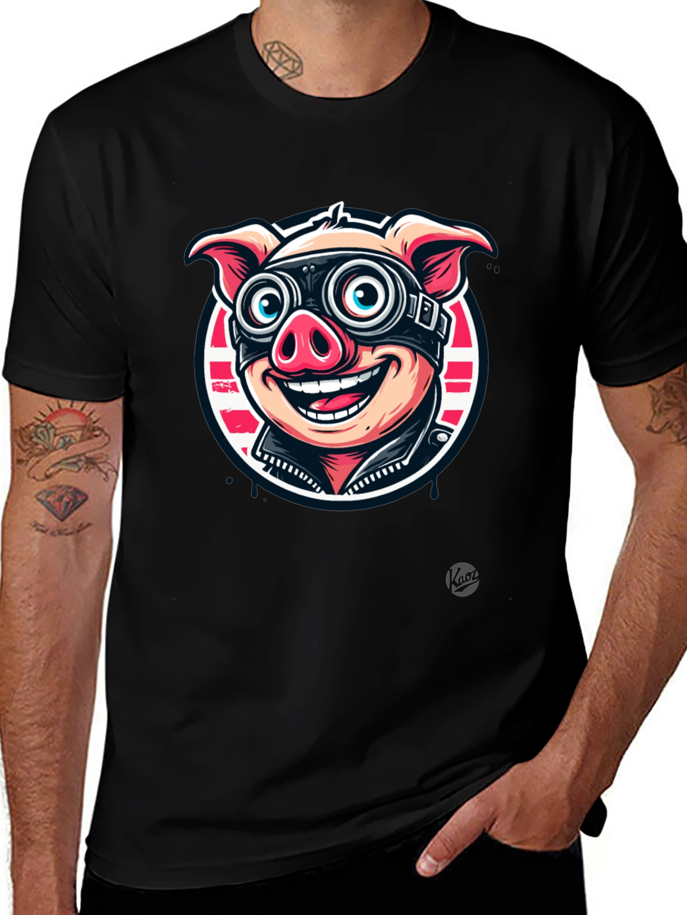 Variant 6 of Pig Aviator Graphic T-Shirt - Cool & Fun!