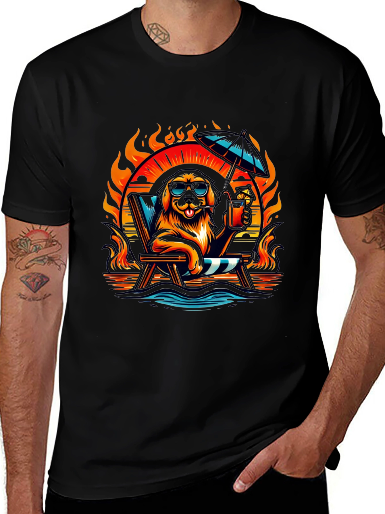 Variant 6 of Cool Dog Beach T-Shirt - Summer Vibes
