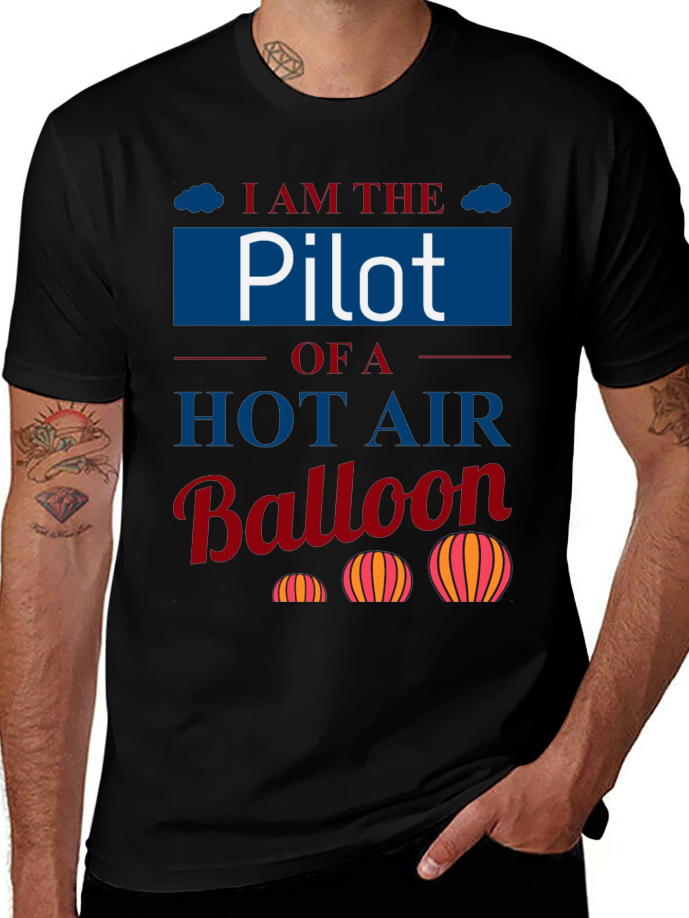 Variant 7 of Pilot Hot Air Balloon T-Shirt - Aviation Lover Tee