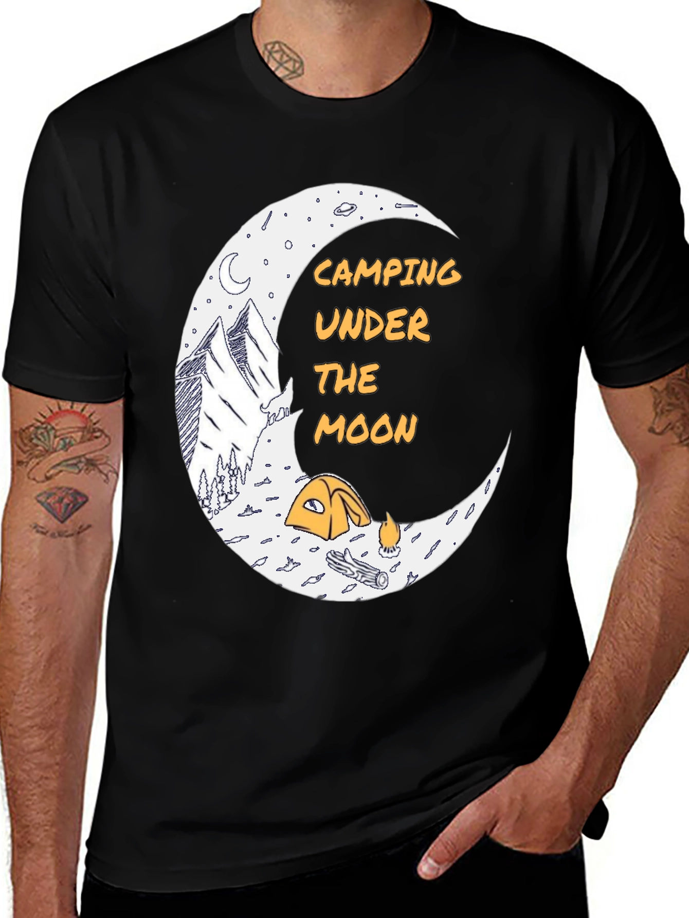 Variant 7 of Camping Under the Moon Graphic T-Shirt