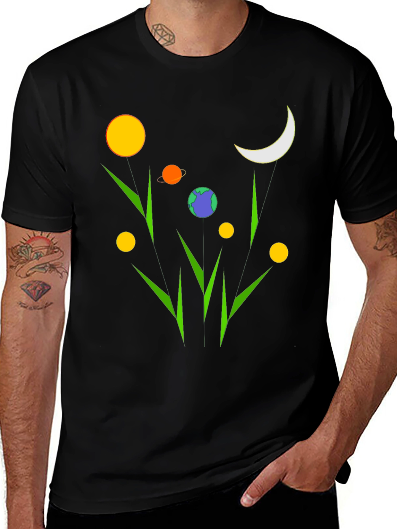 Variant 29 of Cosmic Garden Black T-Shirt