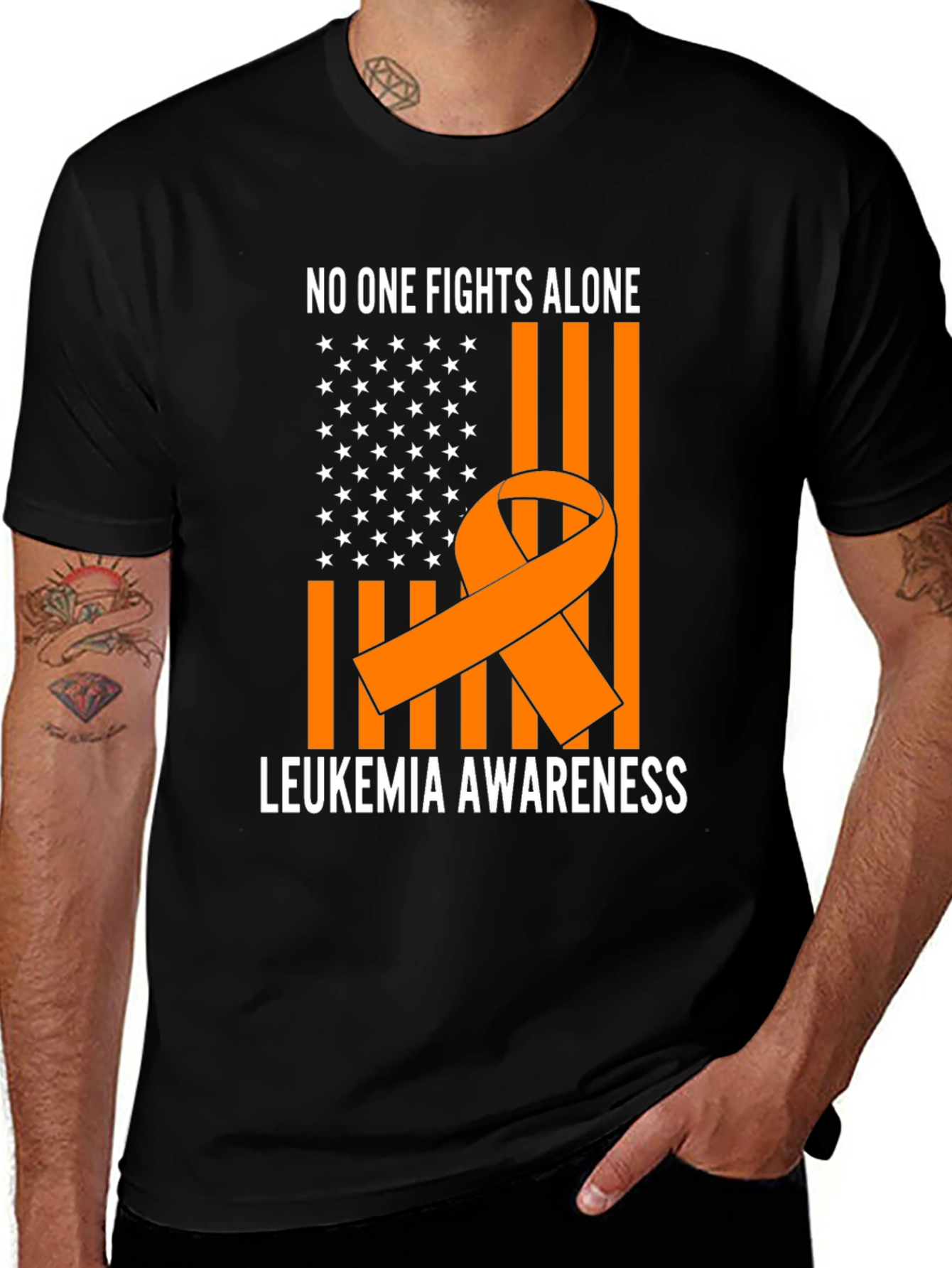 Leukemia Awareness T-Shirt - No One Fights Alone