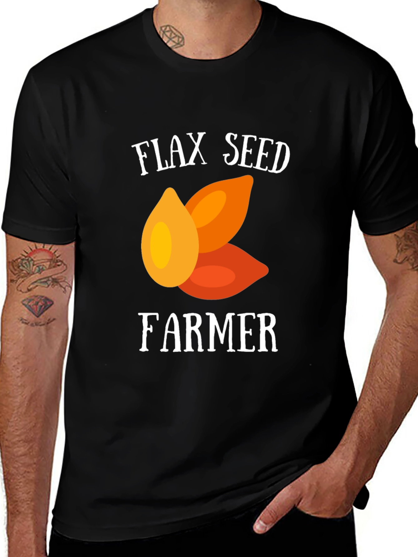 Variant 9 of Flax Seed Farmer Graphic Tee - Black
