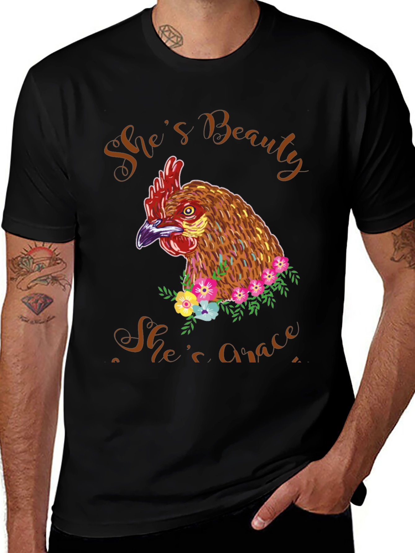 Variant 21 of She's Beauty She's Grace Chicken Graphic Tee