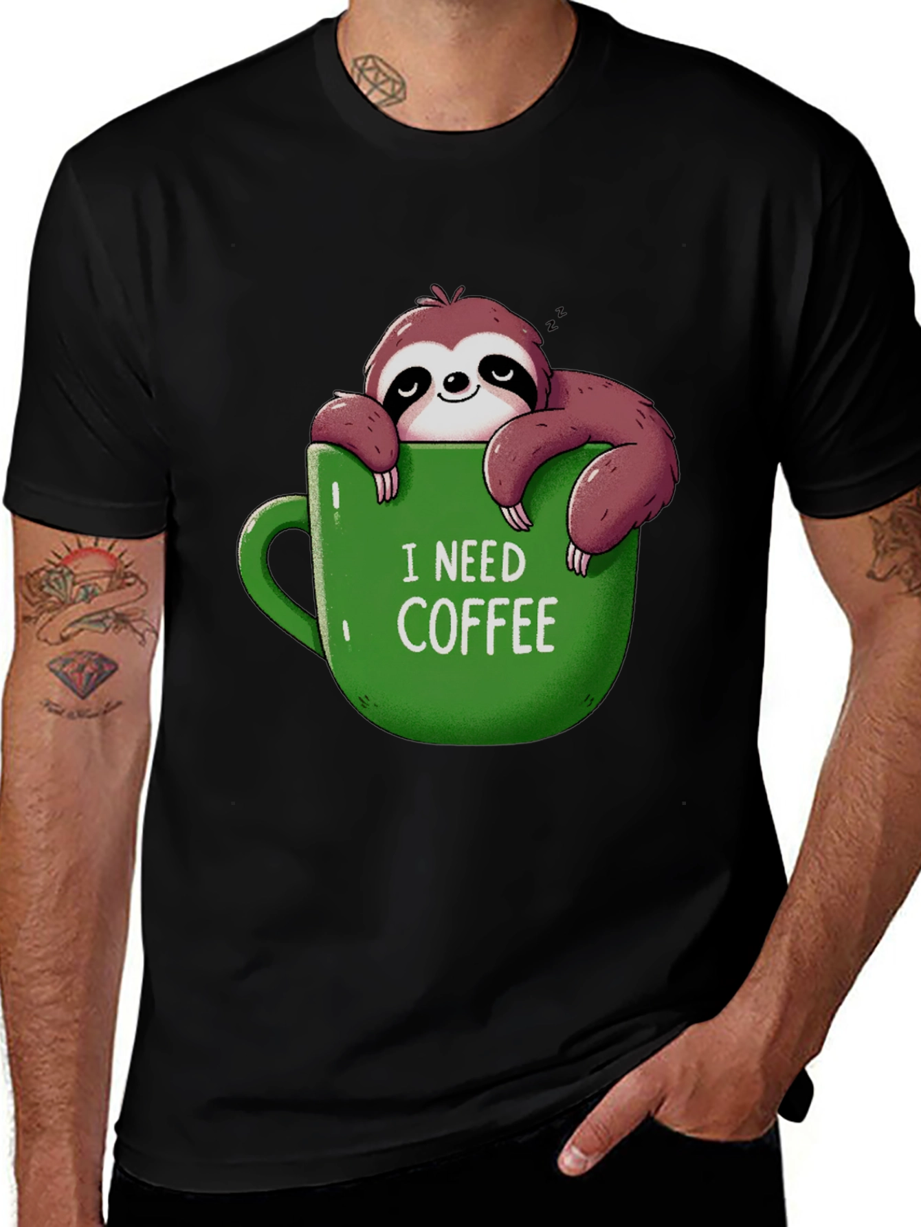 Variant 4 of I Need Coffee Sloth T-Shirt