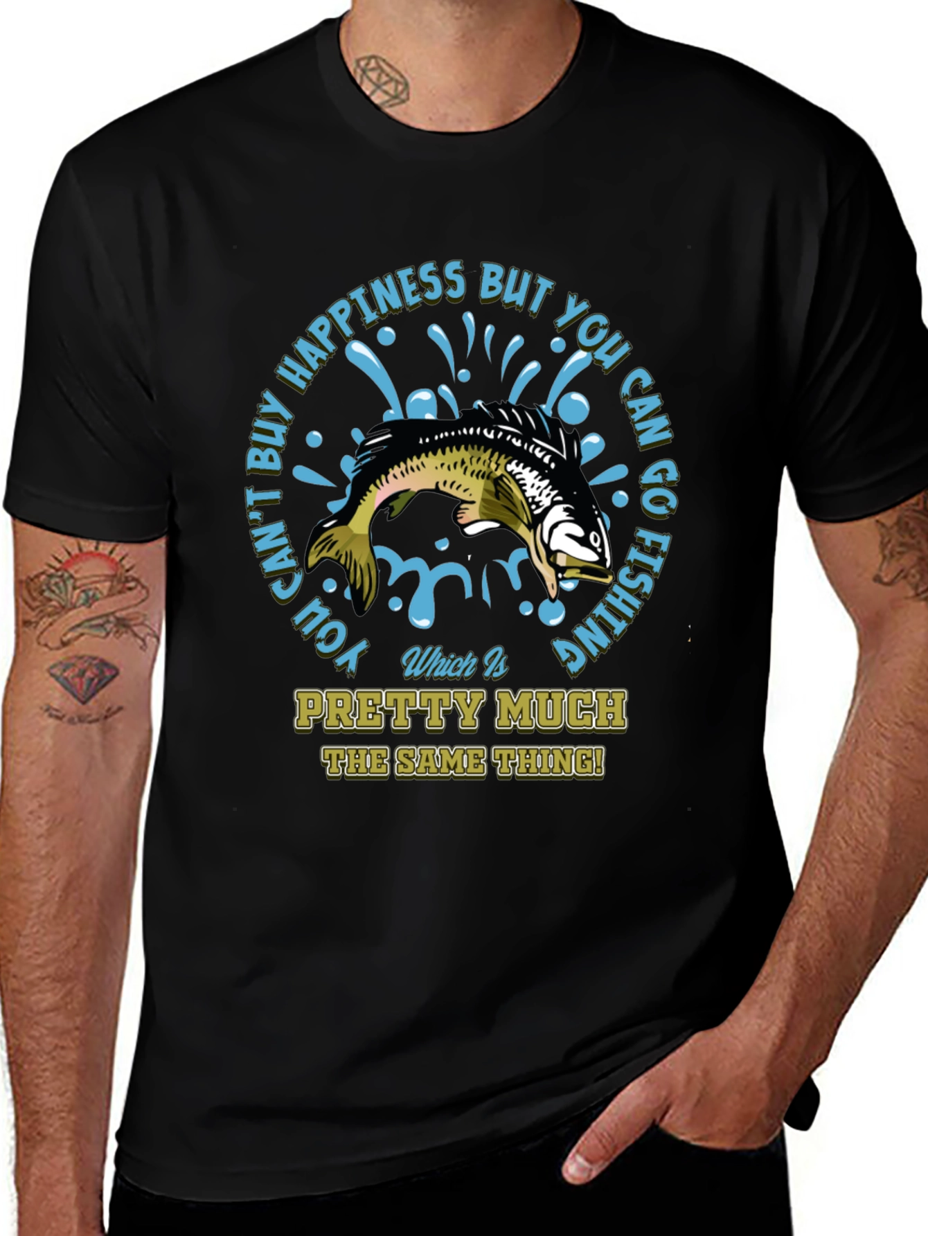 Fishing Lover T-Shirt: Happiness is Fishing