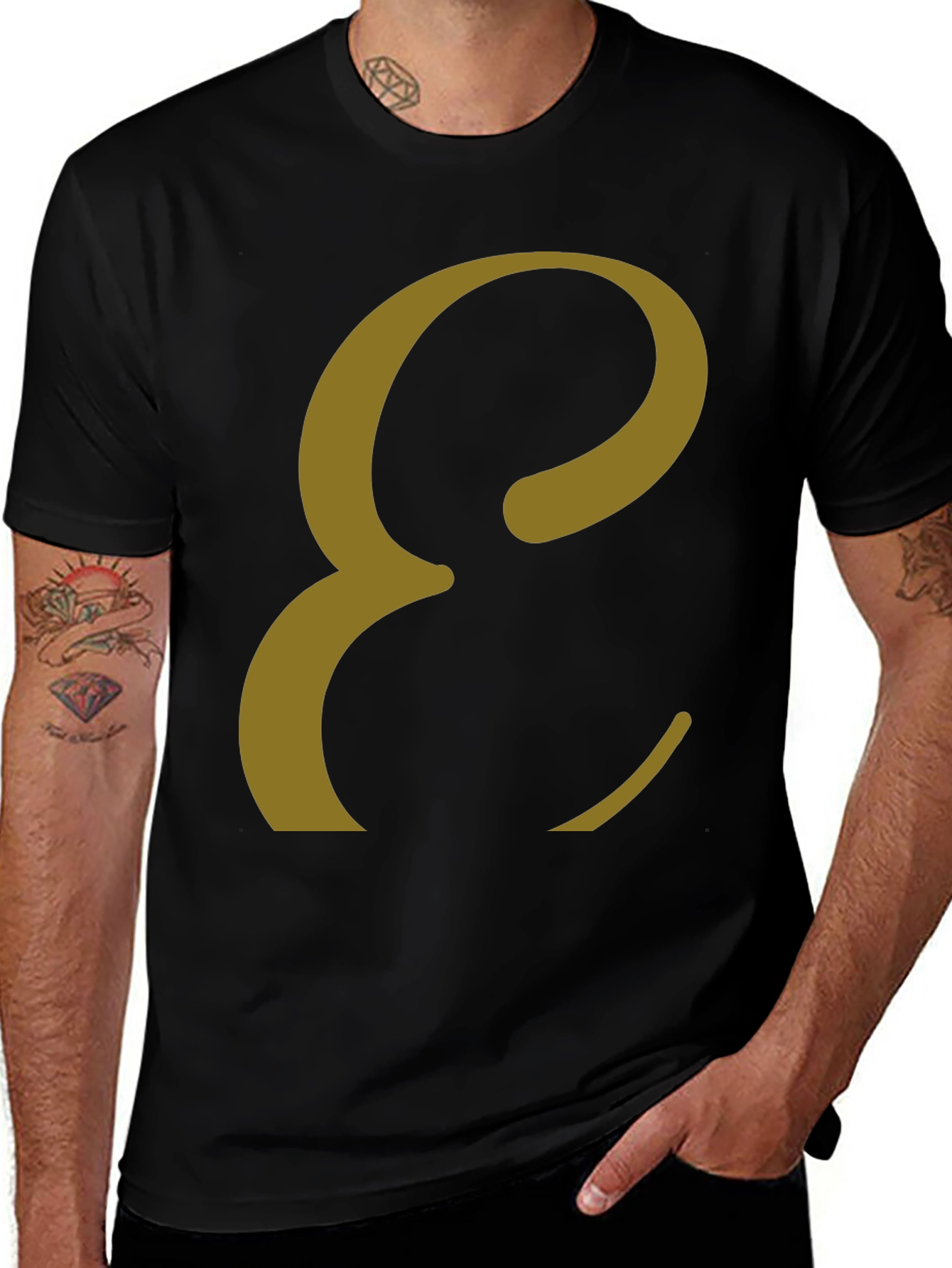 Variant 4 of Elegant Letter E T-Shirt - Stylish Graphic Tee