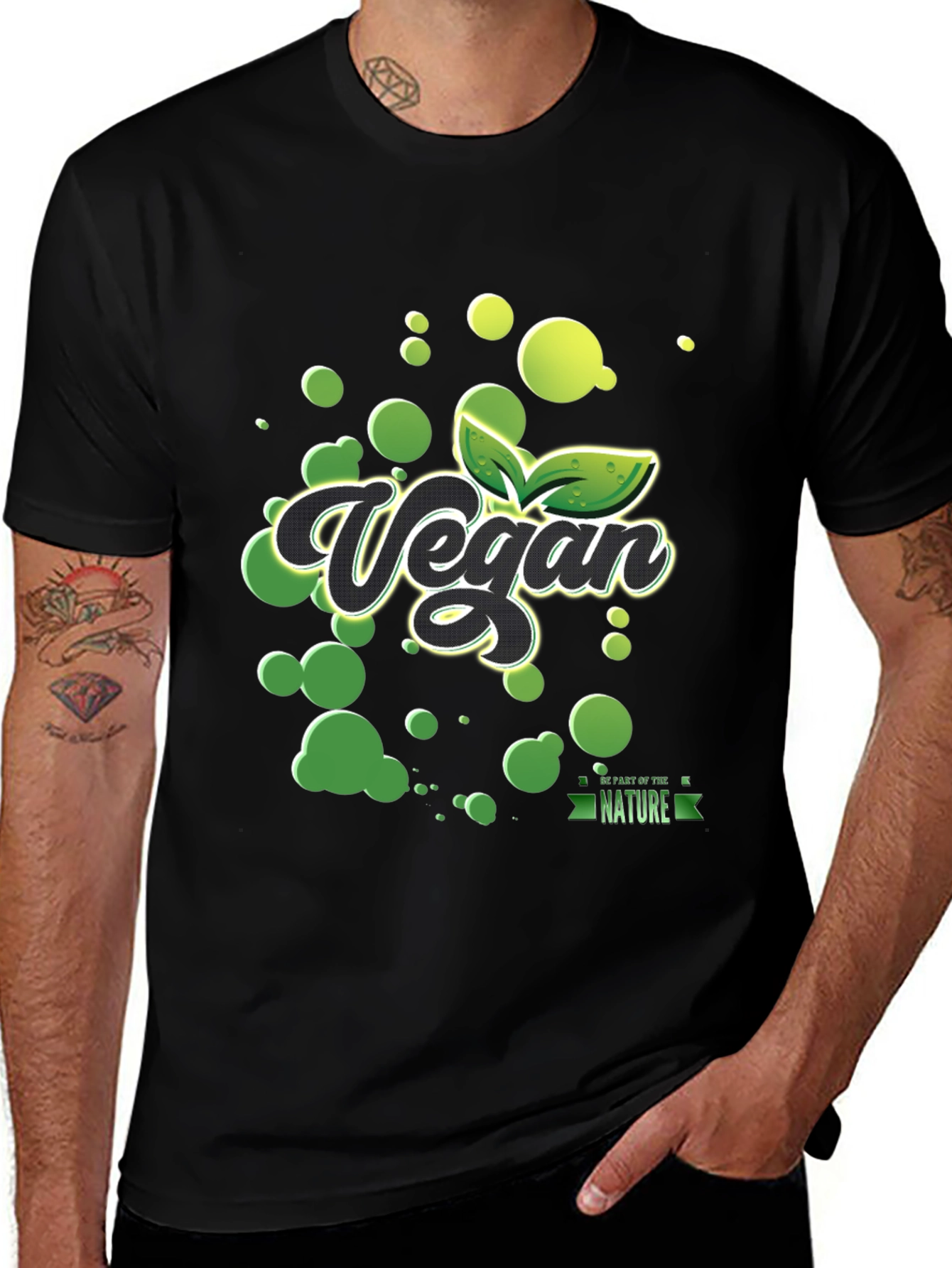 Variant 19 of Vegan Nature T-Shirt - Black
