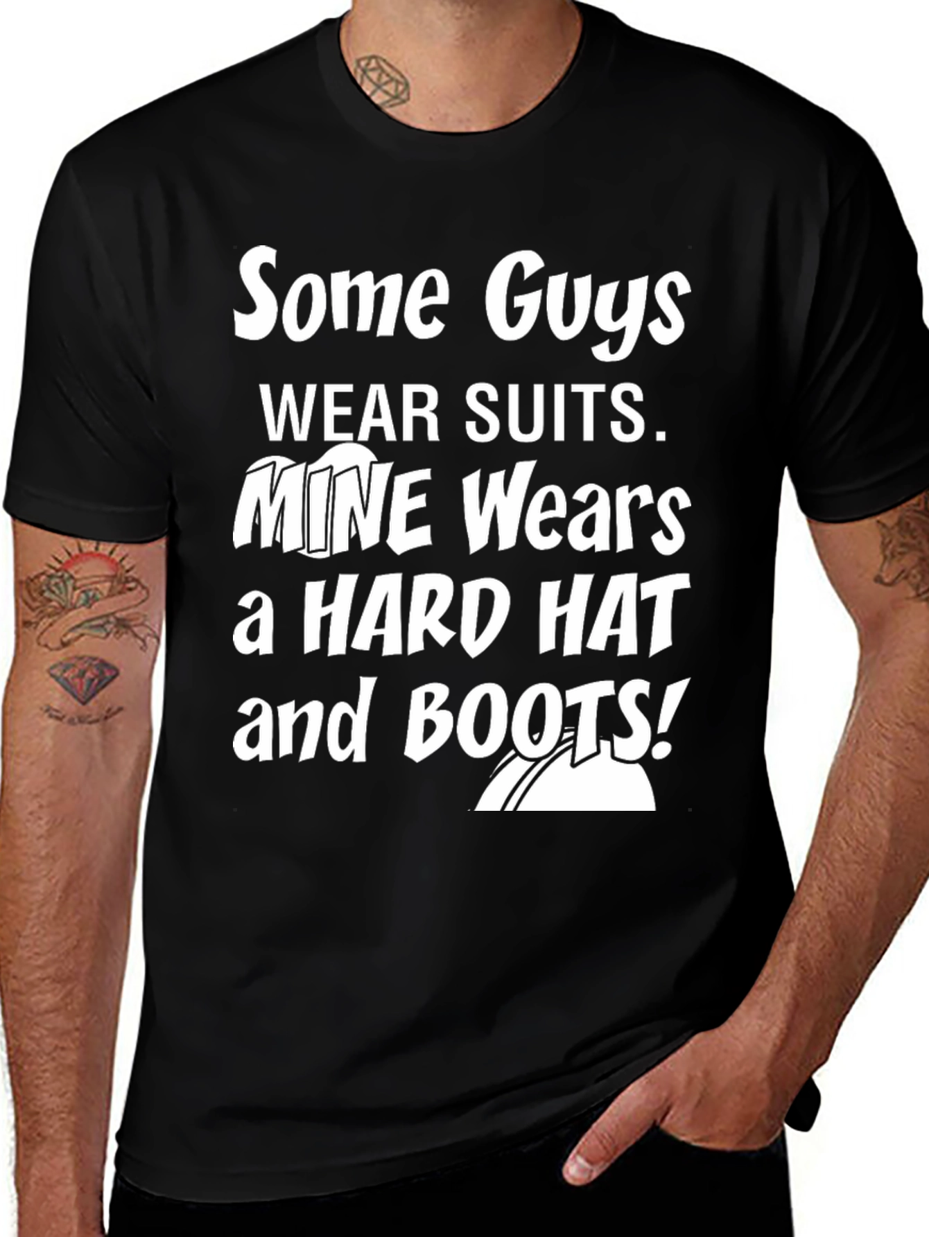 Variant 24 of Mine Wears a Hard Hat and Boots Graphic Tee