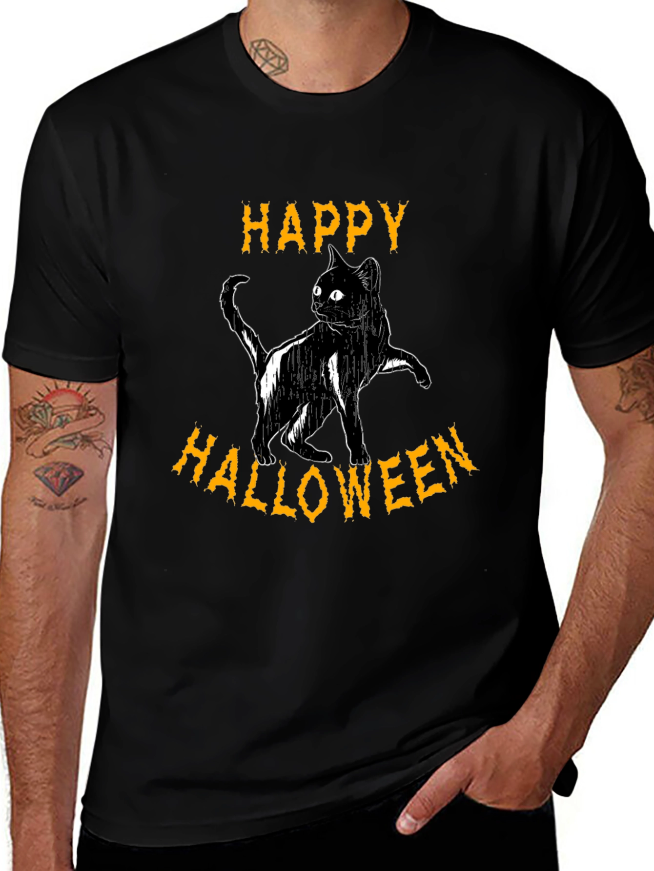 Happy Halloween Black Cat T-Shirt