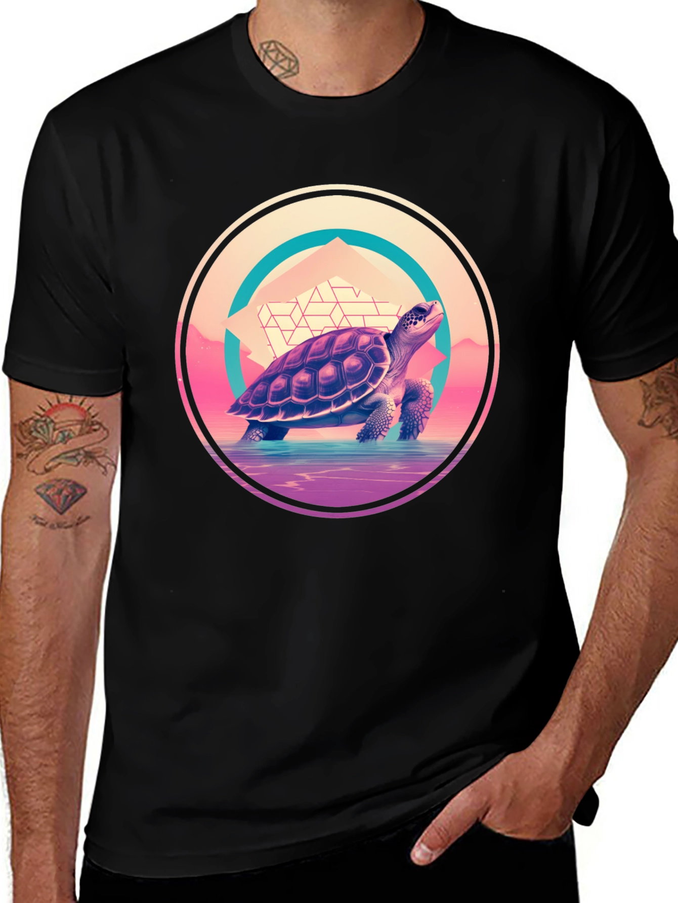 Variant 3 of Retro Turtle Graphic Tee