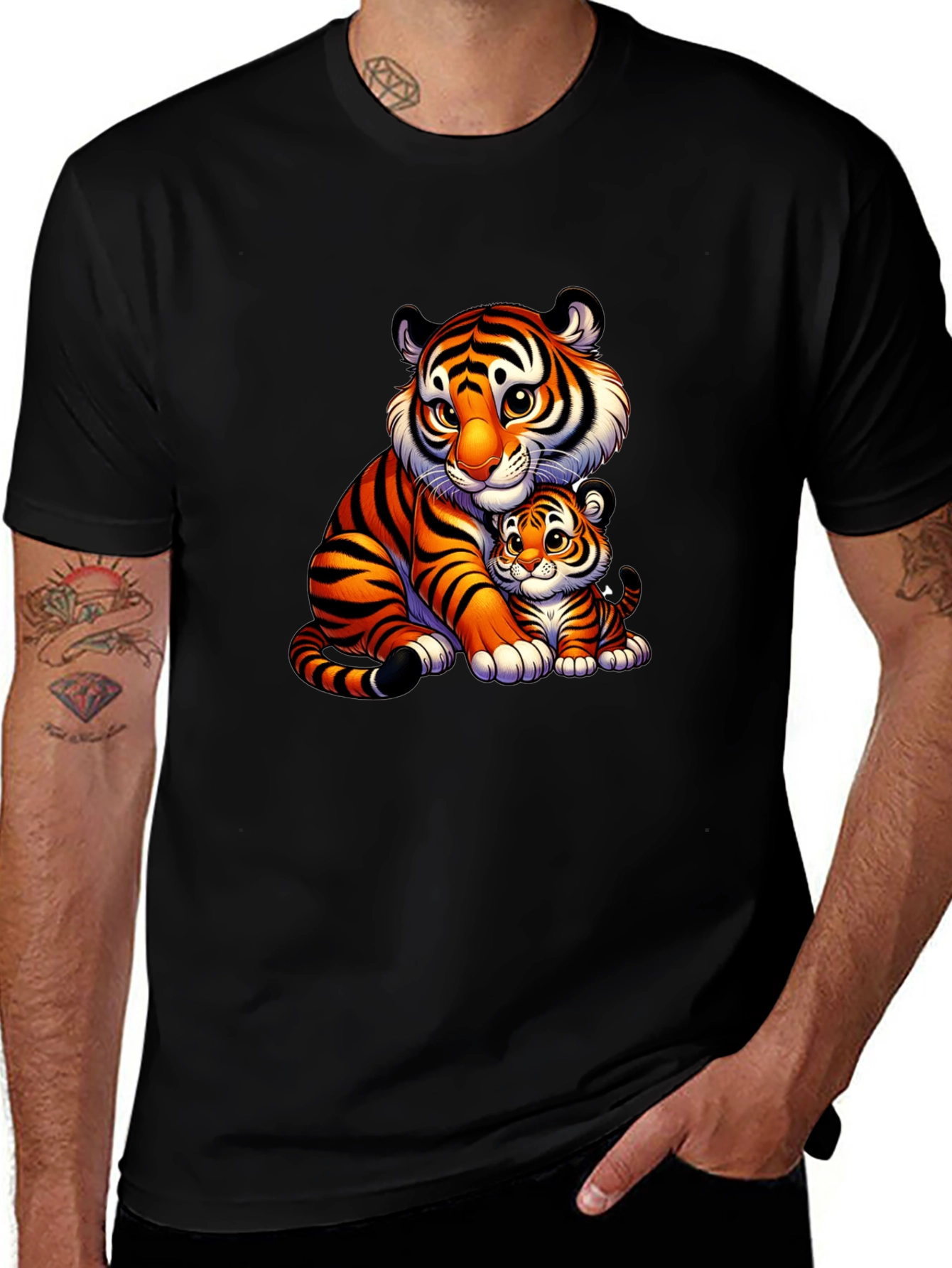 Variant 9 of Tiger Mom & Cub Black T-Shirt