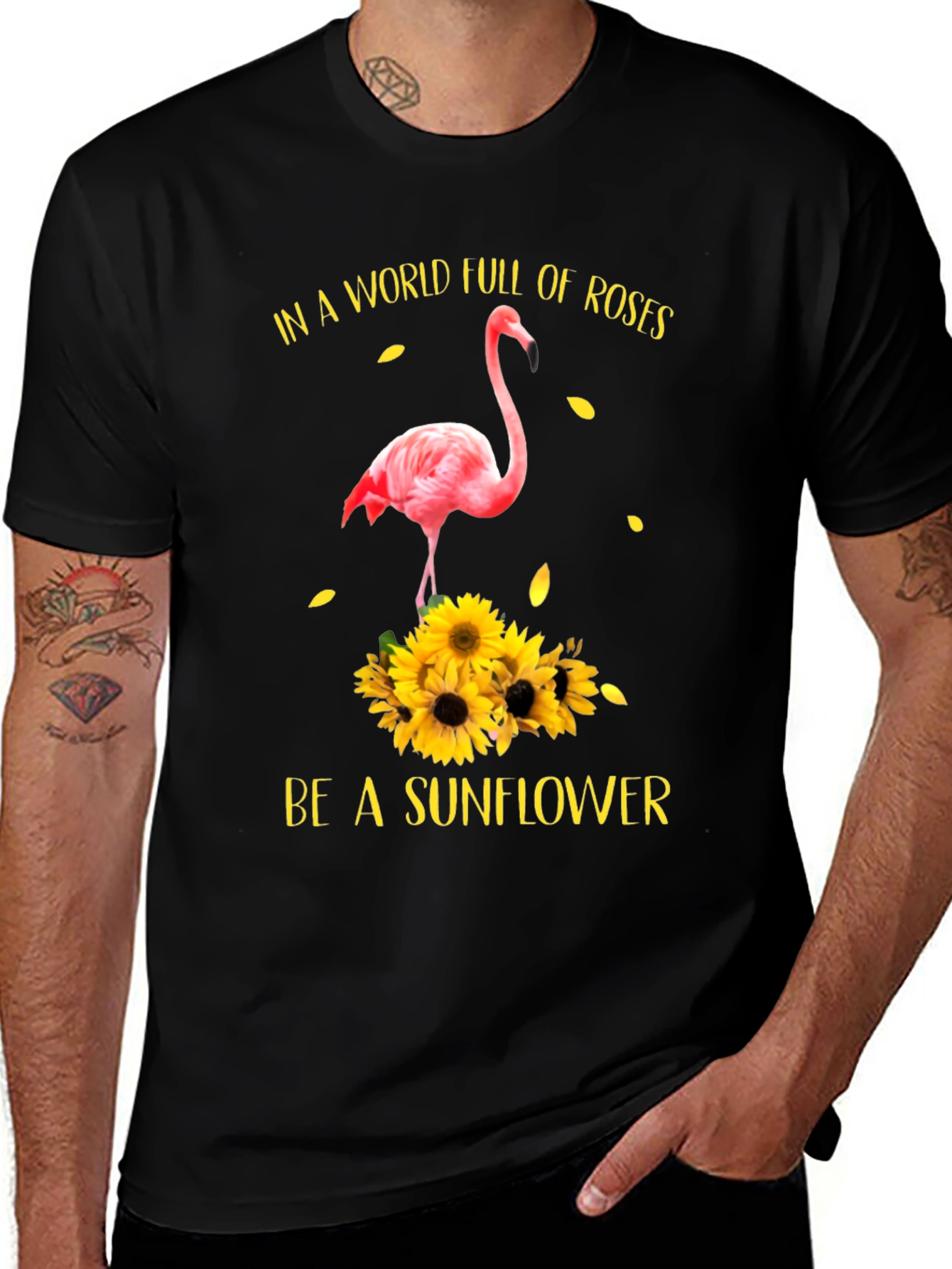 Variant 16 of Flamingo Sunflower Graphic T-Shirt