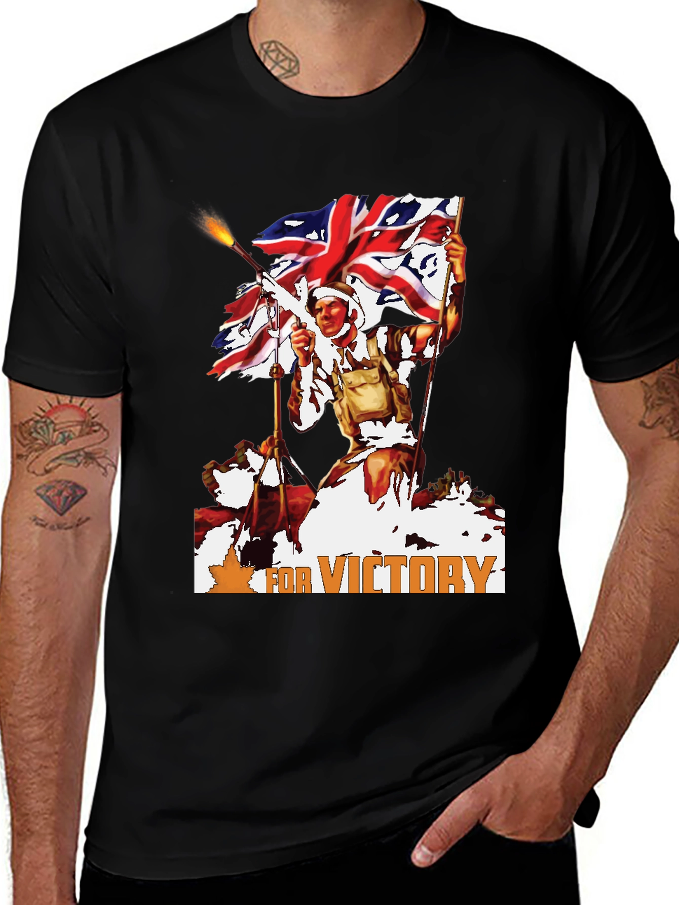 Variant 28 of Victory Graphic Tee - Vintage British Soldier Design