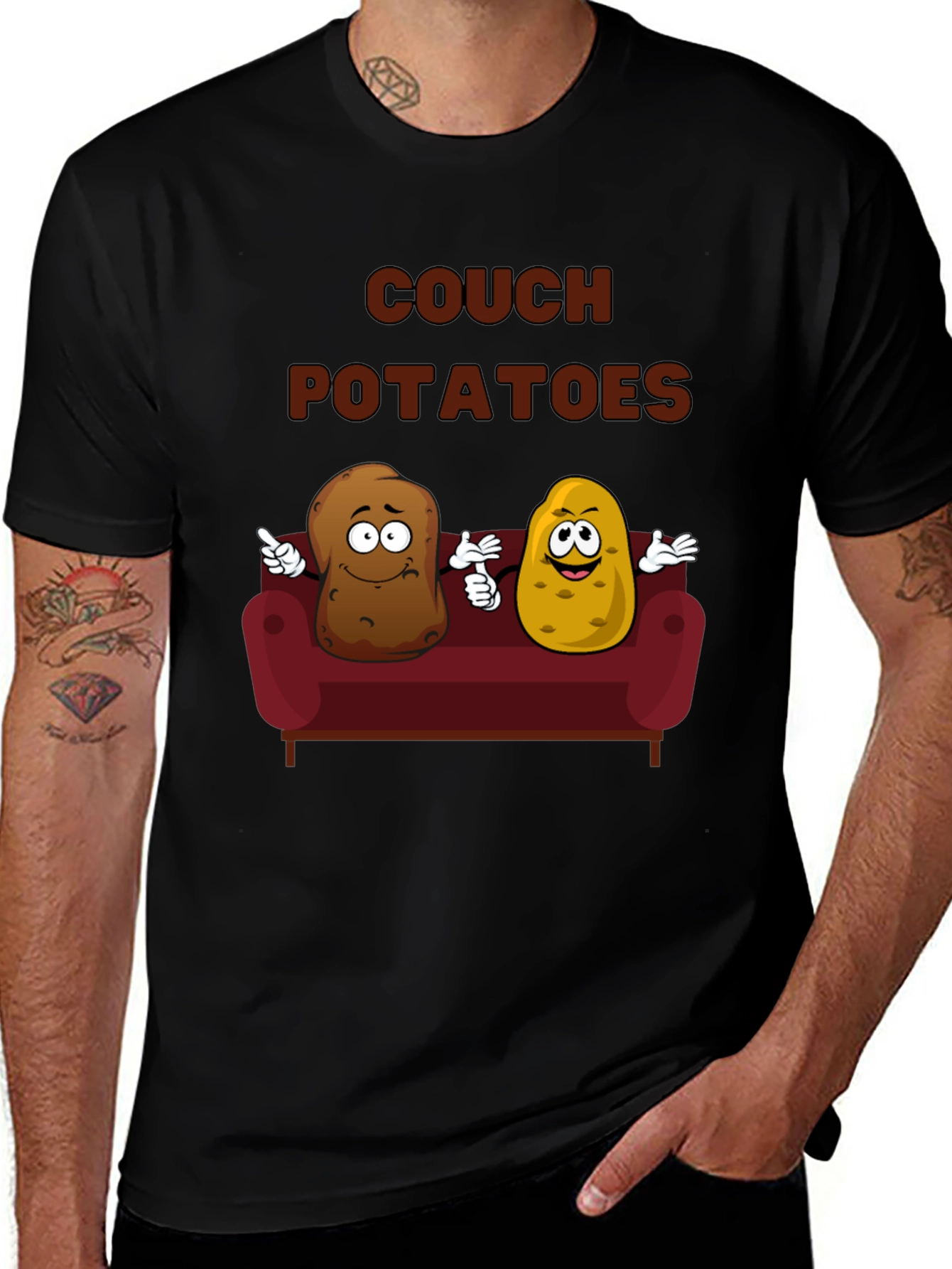 Couch Potatoes Graphic T-Shirt - Funny Potato Lover Tee
