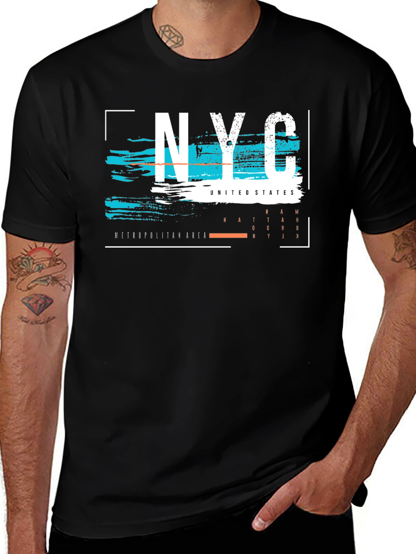 NYC Graphic Print Men's Black T-Shirt