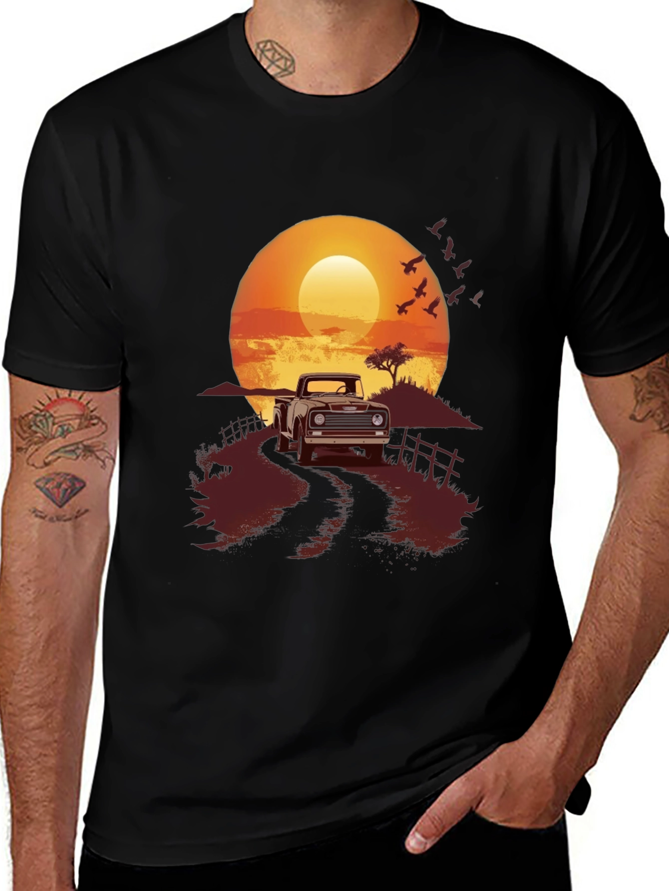 Variant 5 of Vintage Truck Sunset Graphic Tee