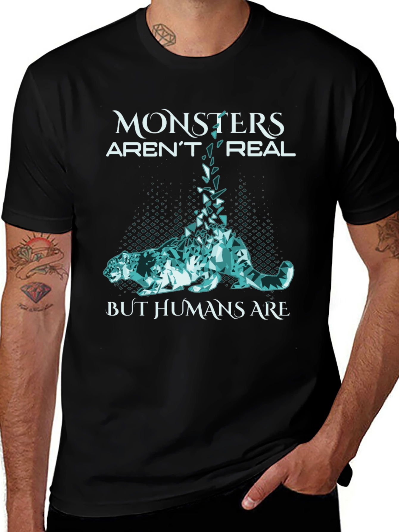 Variant 6 of Monsters Aren't Real Graphic Tee - Menswear
