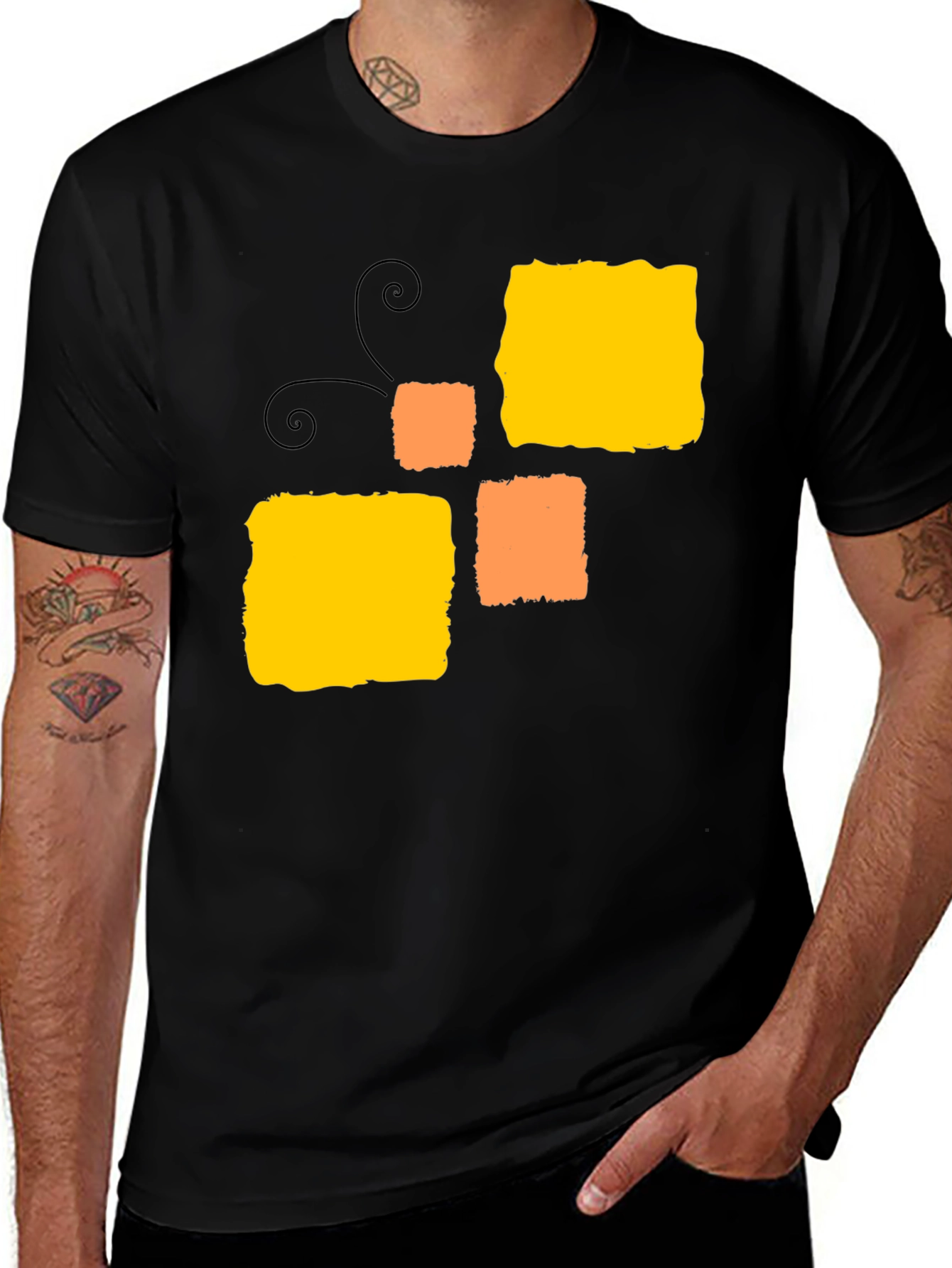 Variant 18 of Abstract Squares Black T-Shirt