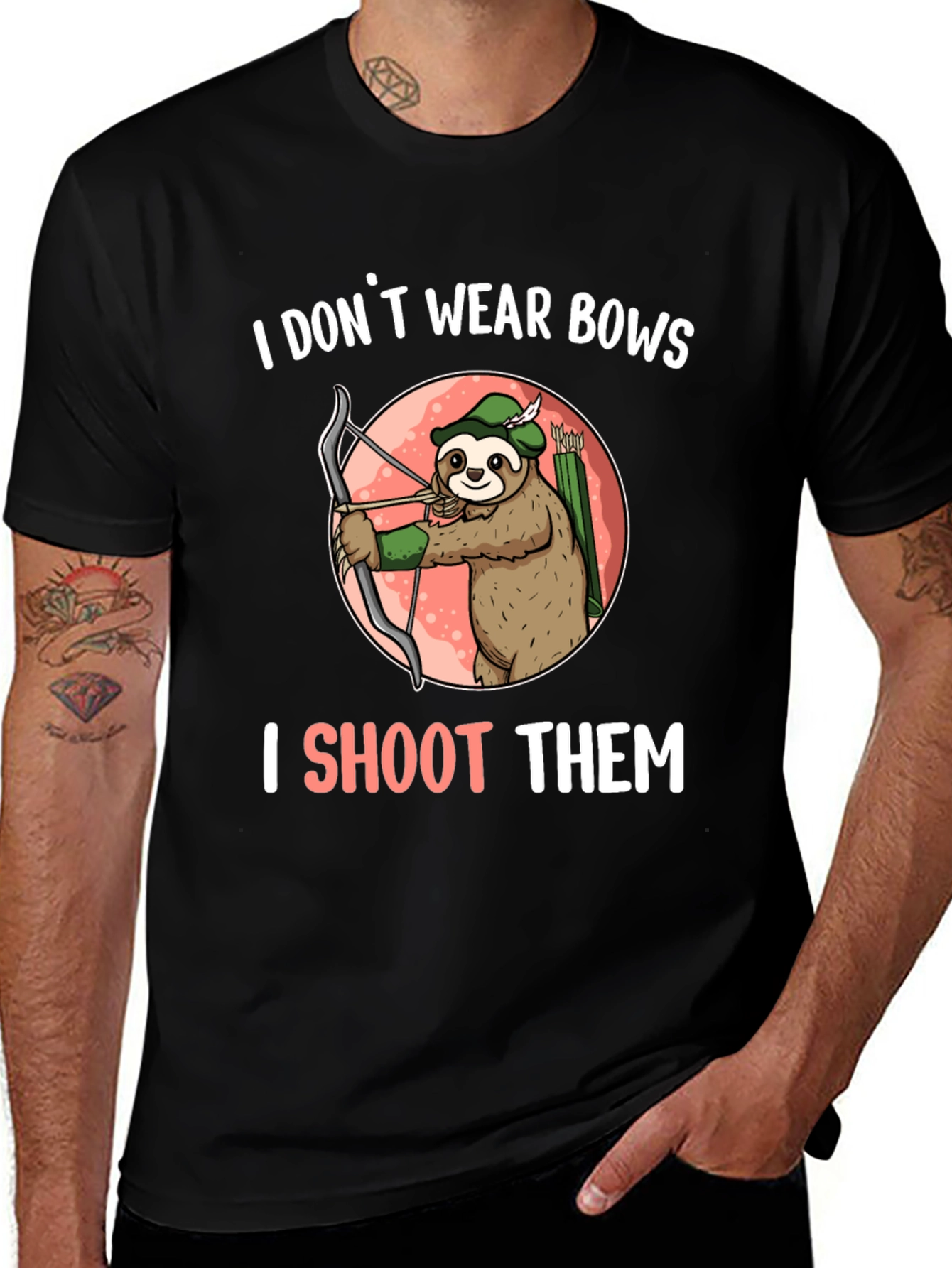 Variant 8 of Sloth Archer T-Shirt - I Shoot Them