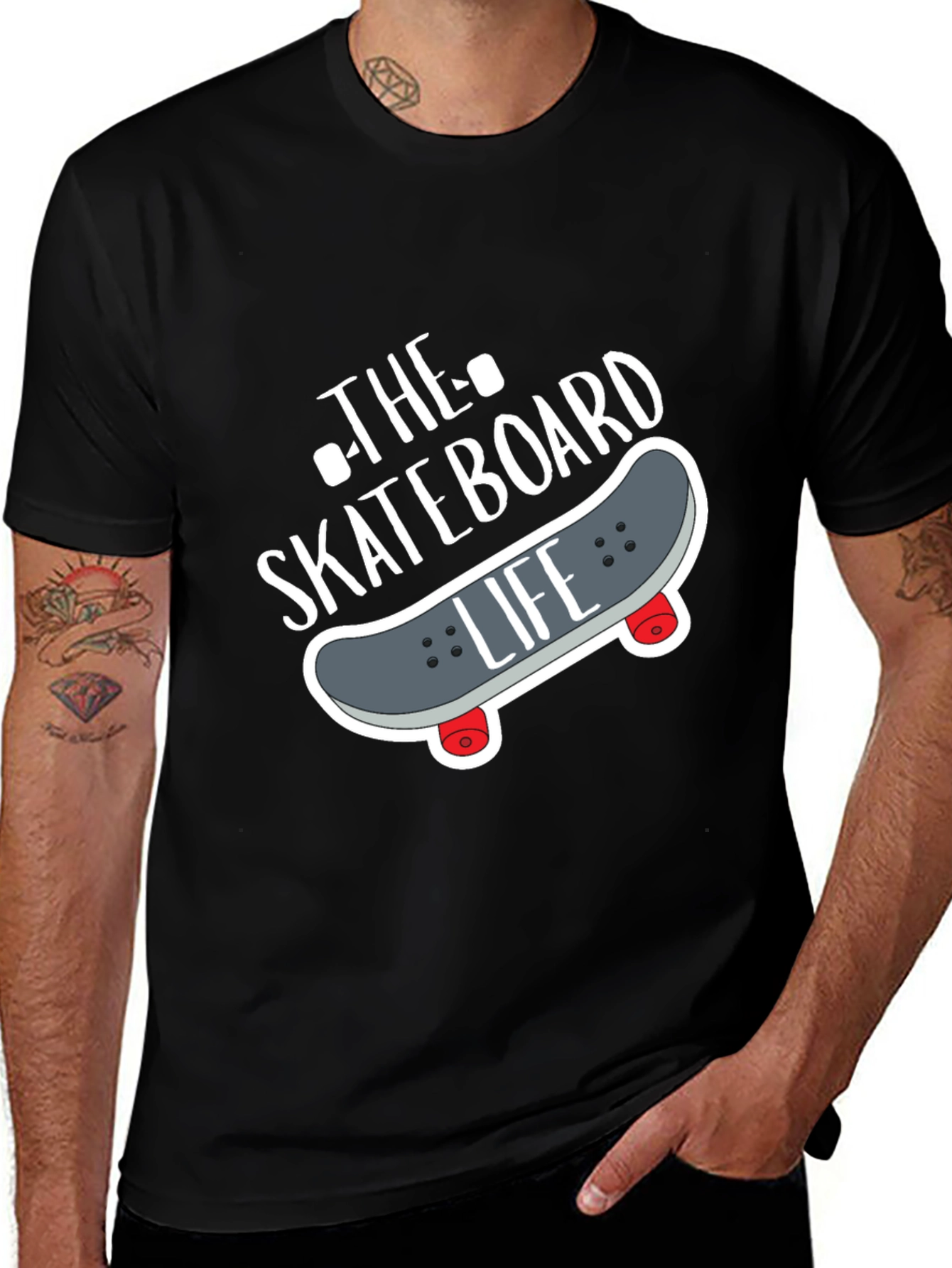 Black Skateboard Life Graphic Tee - Black main image