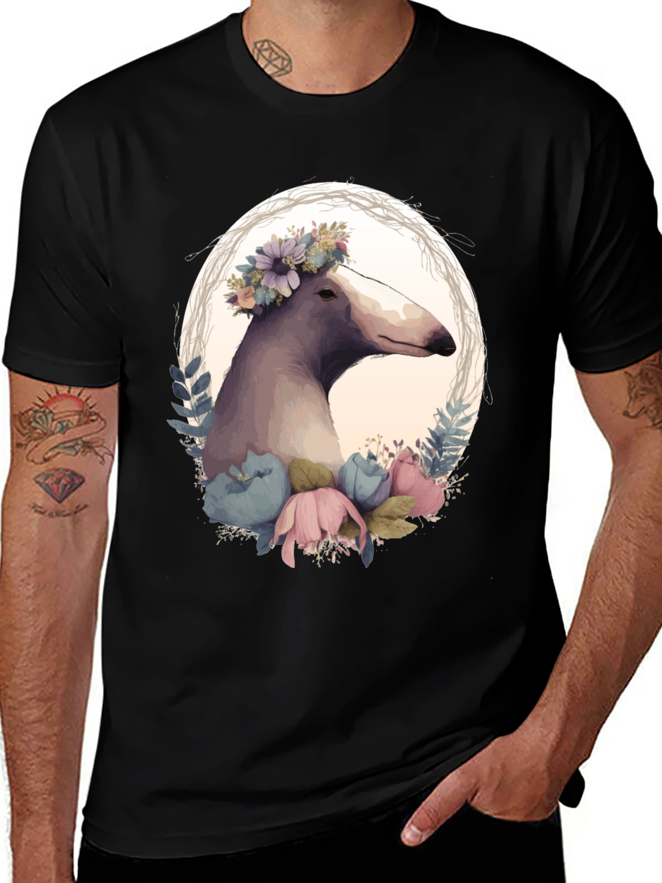 Variant 12 of Floral Dog T-Shirt - Unique Graphic Tee