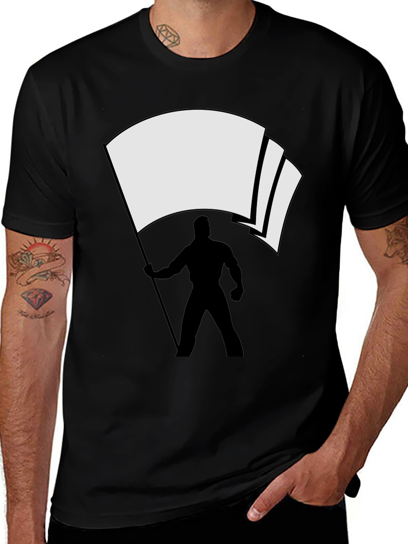 Variant 5 of Flag Bearer Black T-Shirt, Graphic Tee