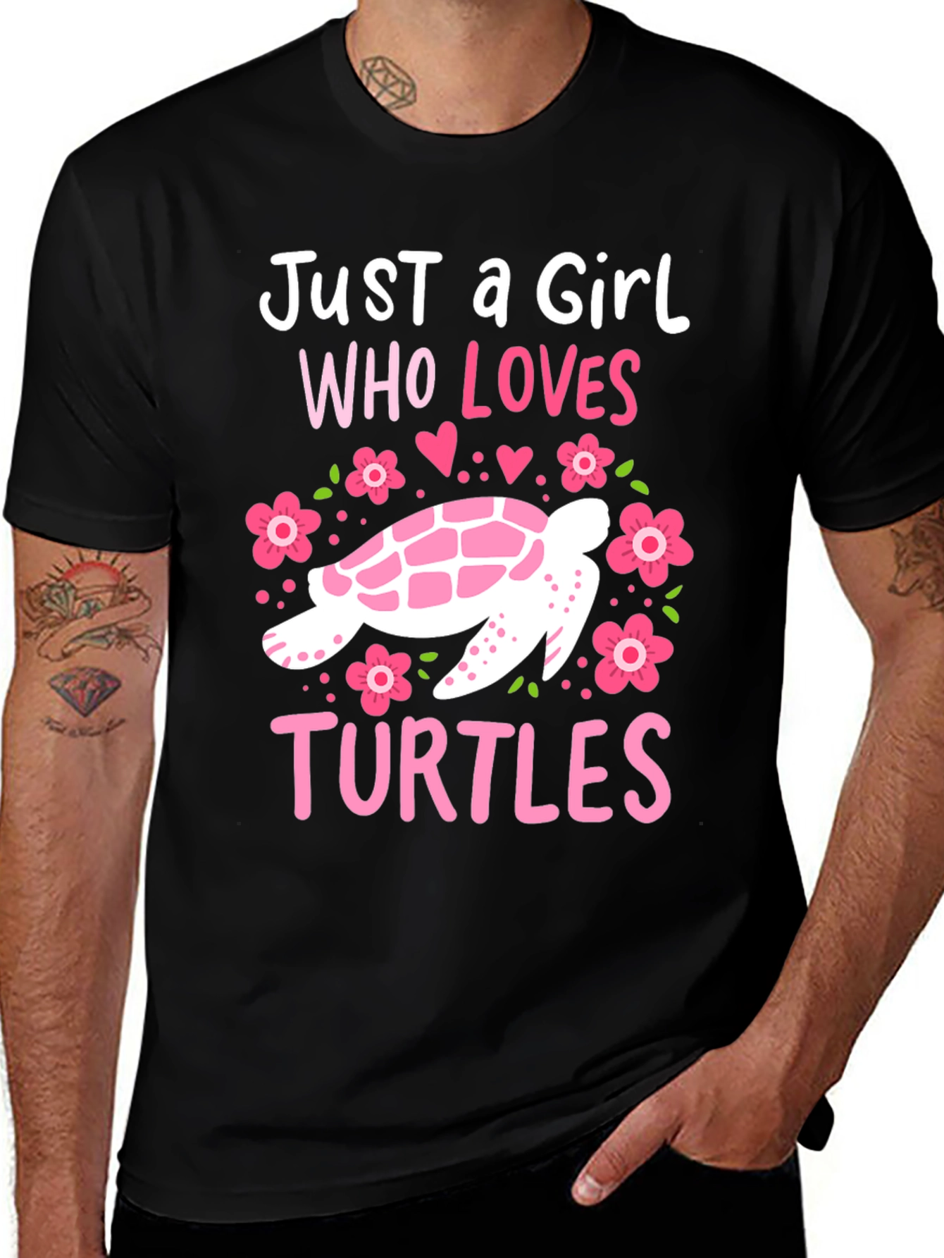 Variant 17 of Girl Who Loves Turtles T-Shirt