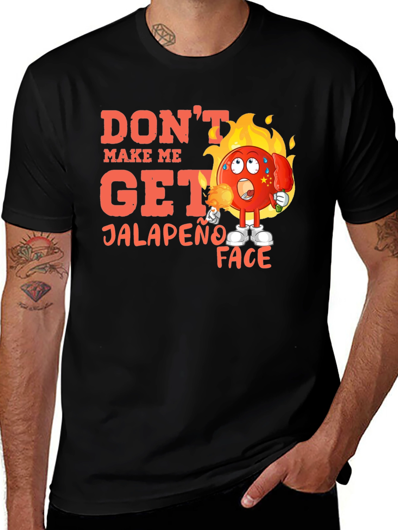 Variant 18 of Don't Make Me Get Jalapeno Face Black T-Shirt