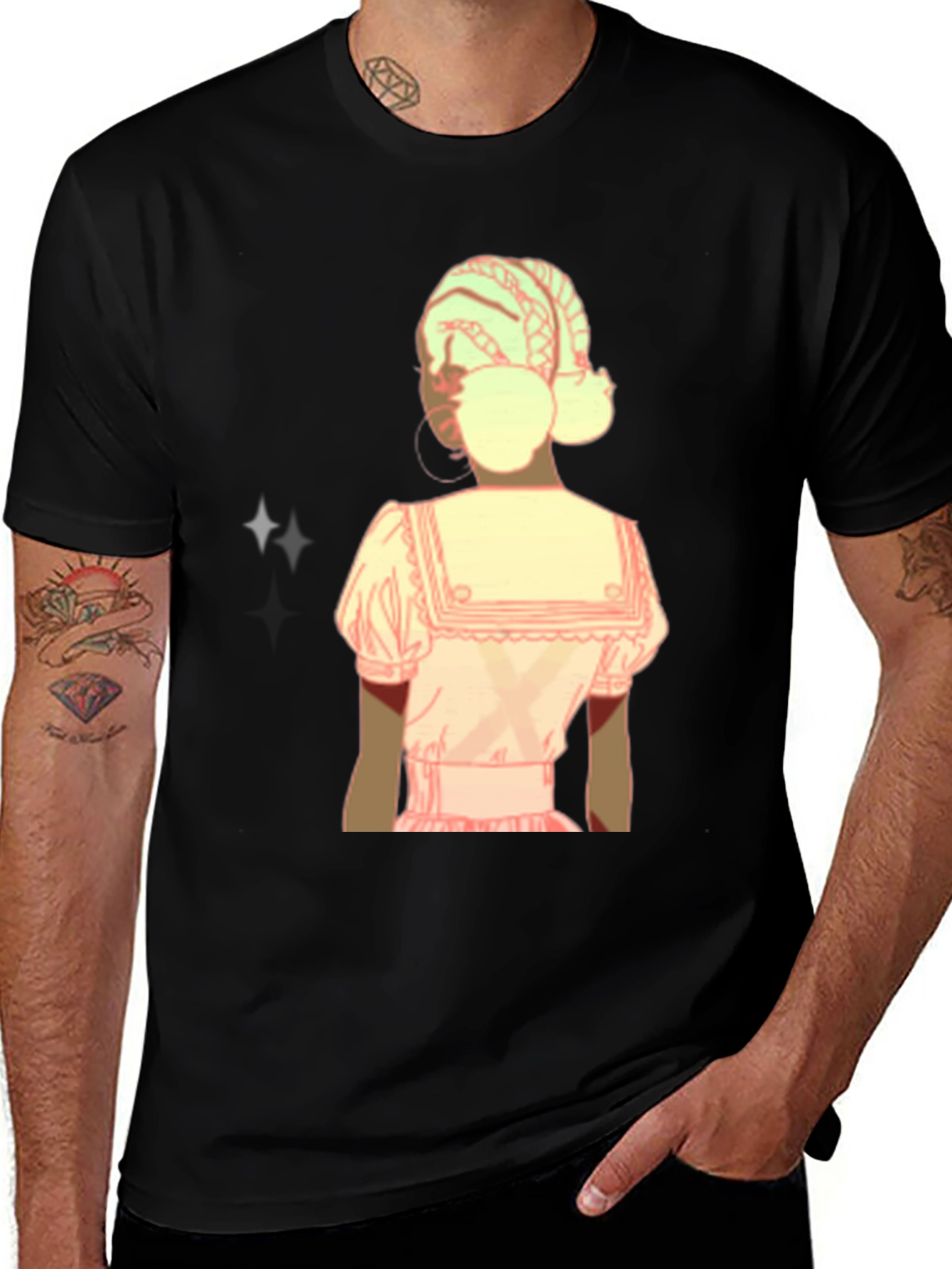Variant 18 of Stylish Black T-Shirt with Girl Graphic