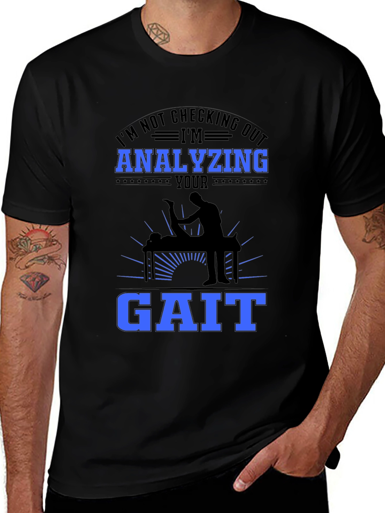Variant 5 of Analyzing Your Gait Black T-Shirt