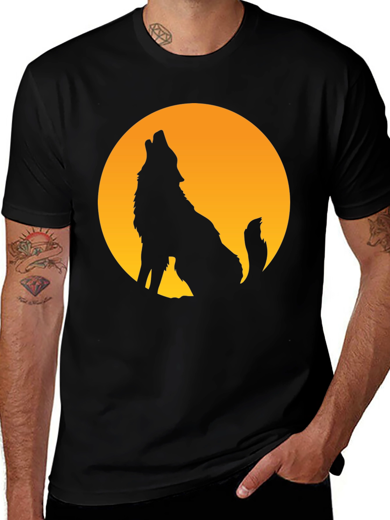 Variant 14 of Wolf Howling at Moon Graphic T-Shirt