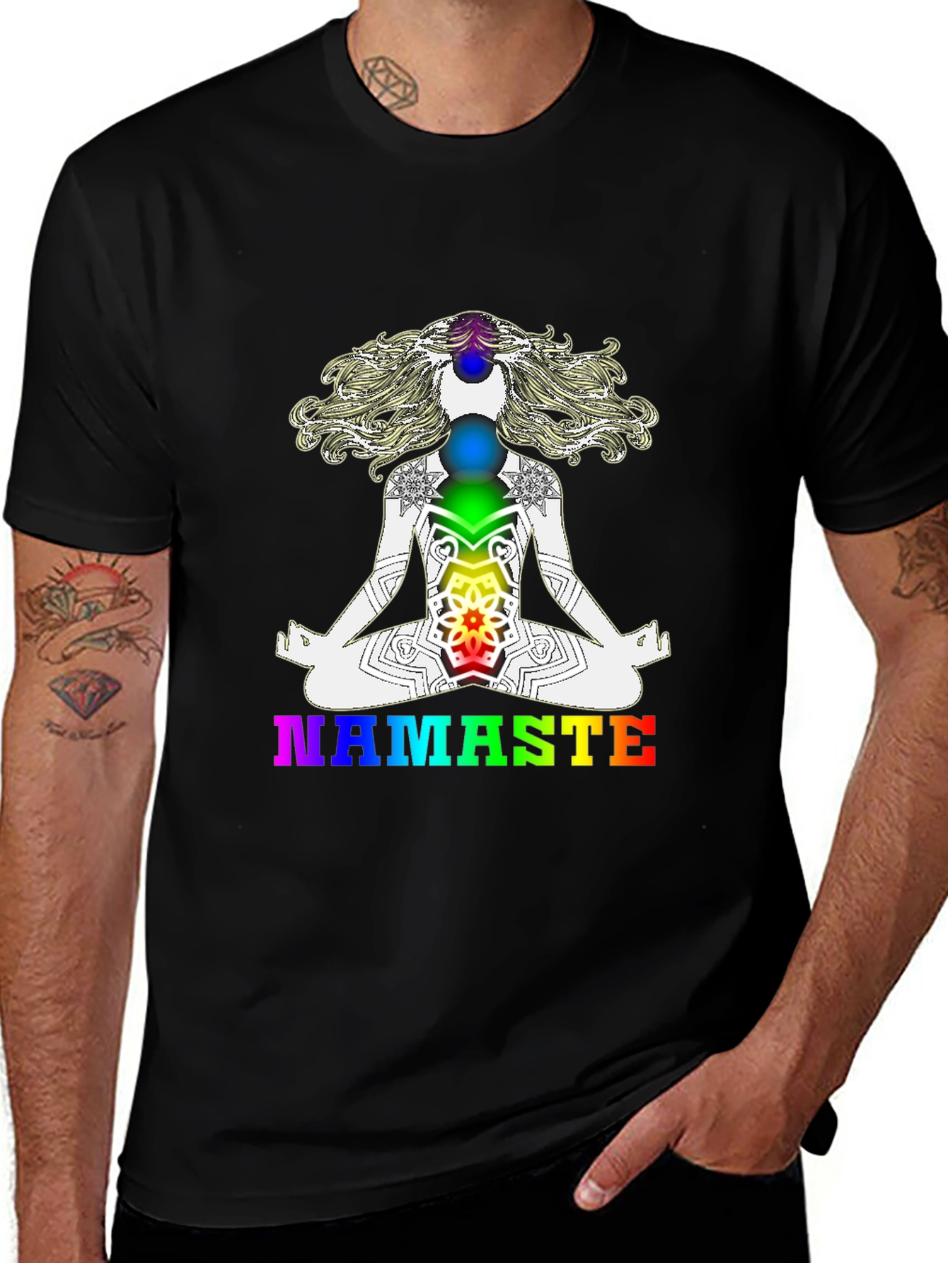 Variant 4 of Namaste Yoga Chakra T-Shirt