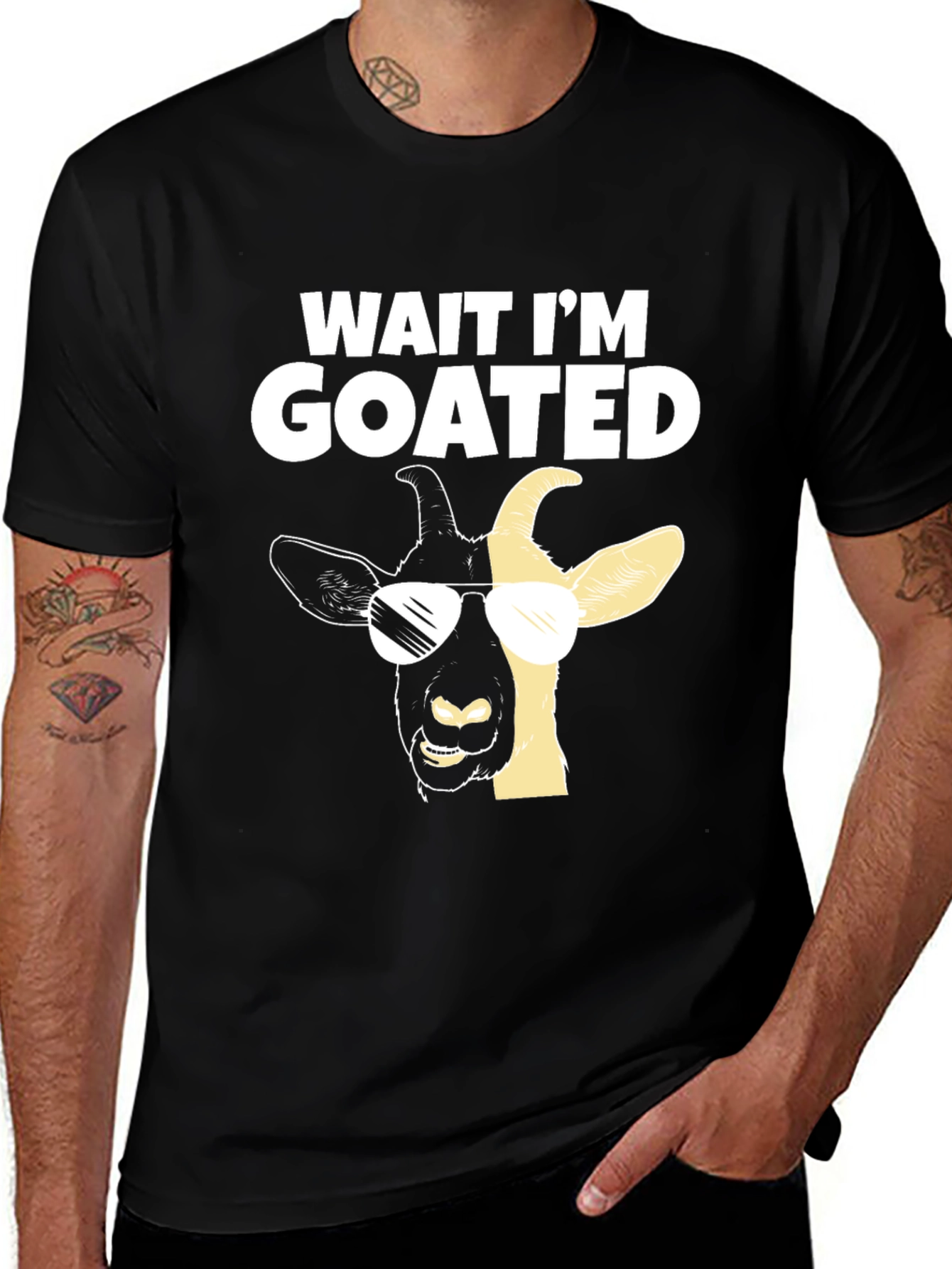 Variant 19 of Wait I'm GOATed Tee