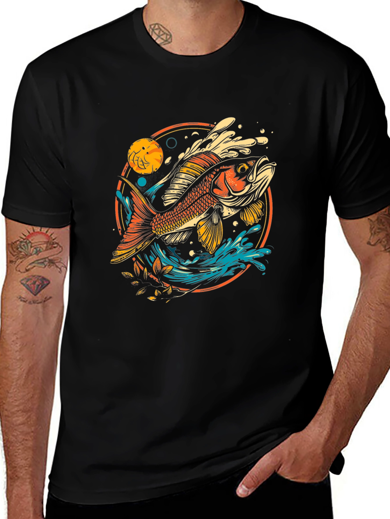 Variant 16 of Koi Fish Graphic Tee - Unique Artistic Design