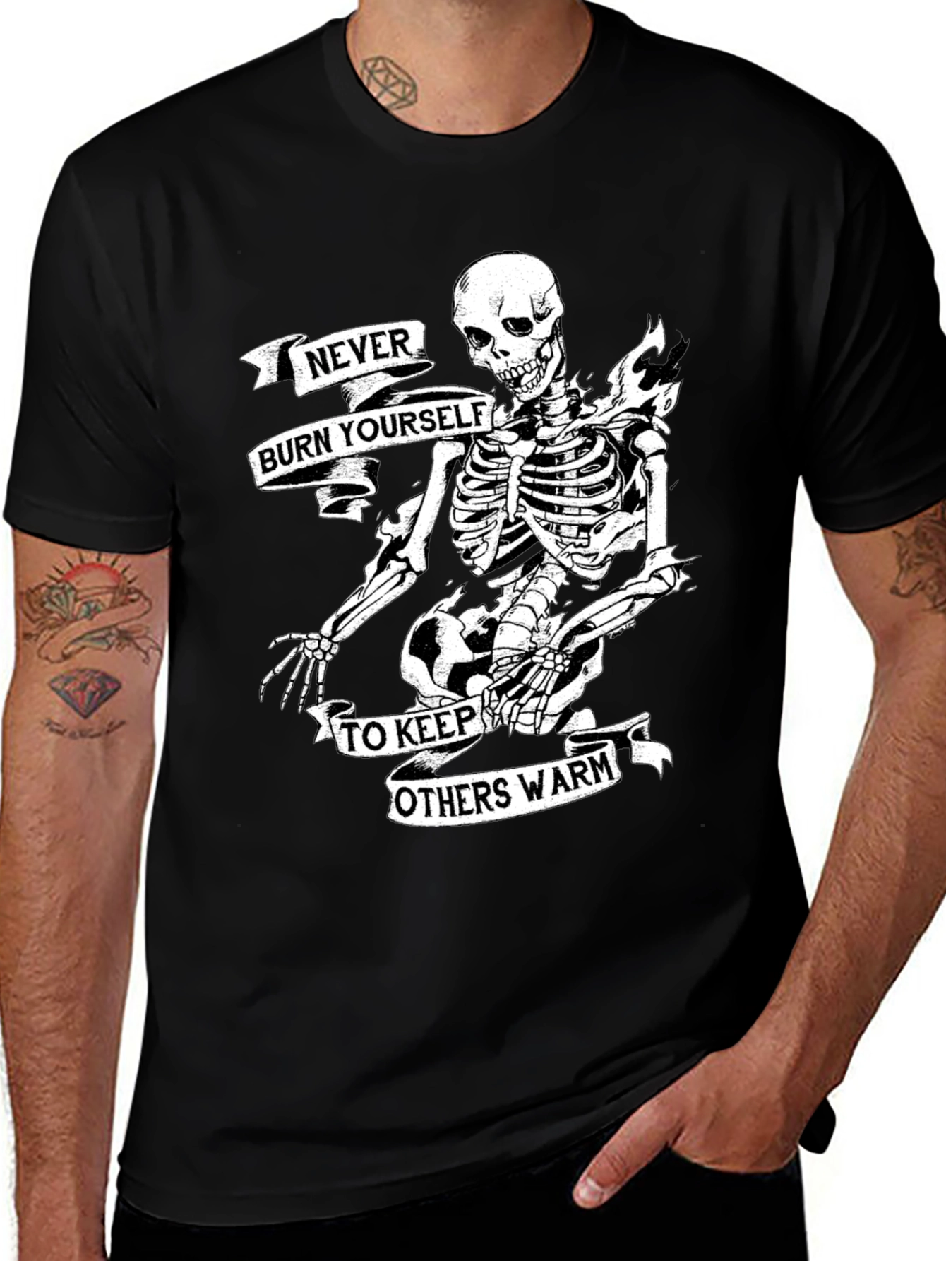 Variant 15 of Skeleton Graphic T-Shirt - Never Burn Yourself