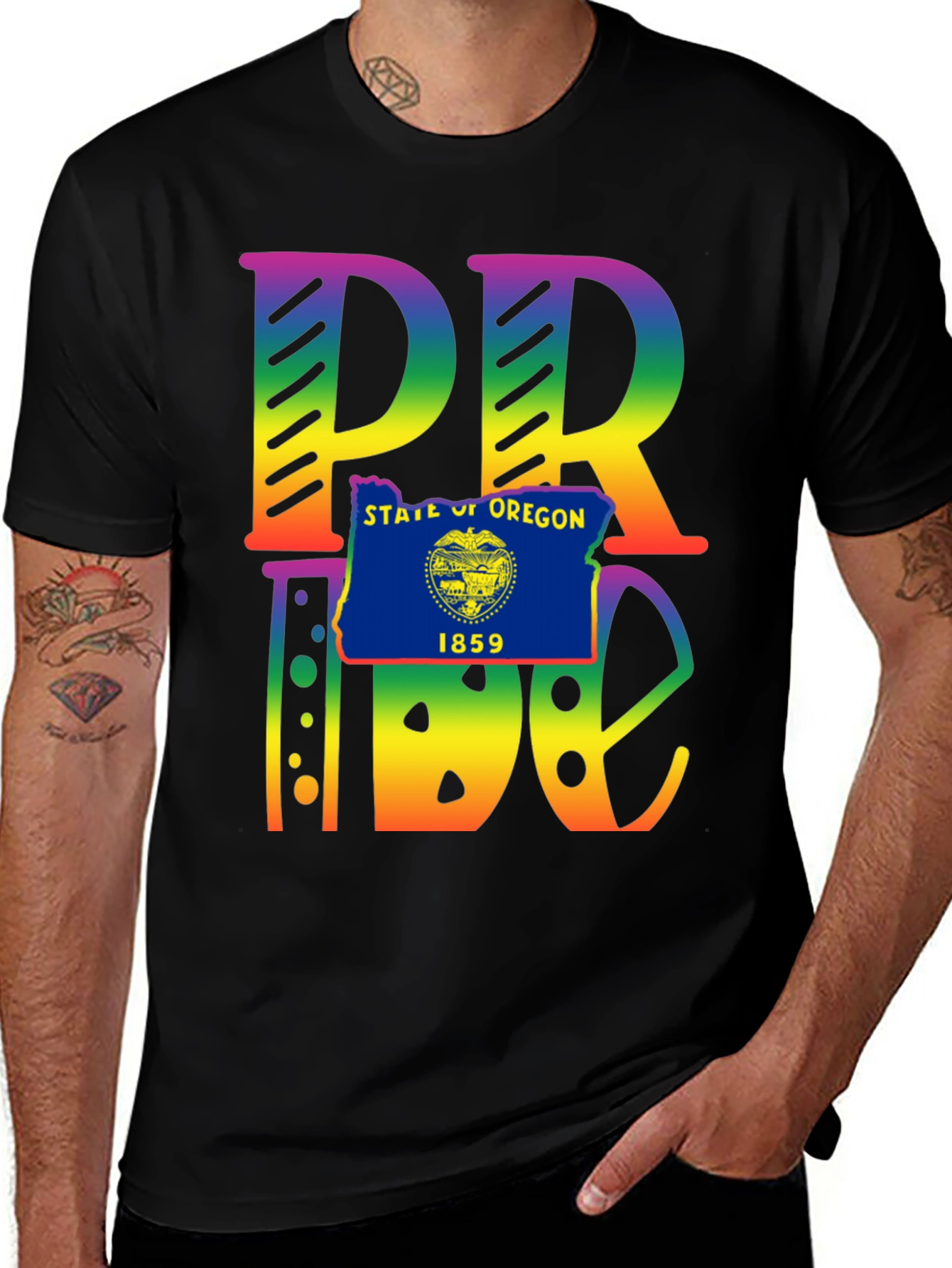 Oregon Pride T-Shirt - Rainbow Graphic Tee
