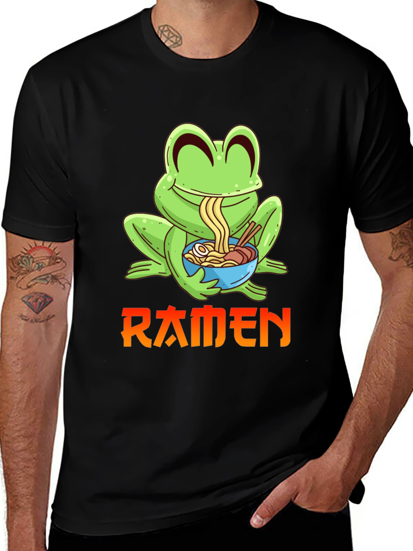 Variant 14 of Ramen Frog Graphic Tee - Fun Anime T-Shirt
