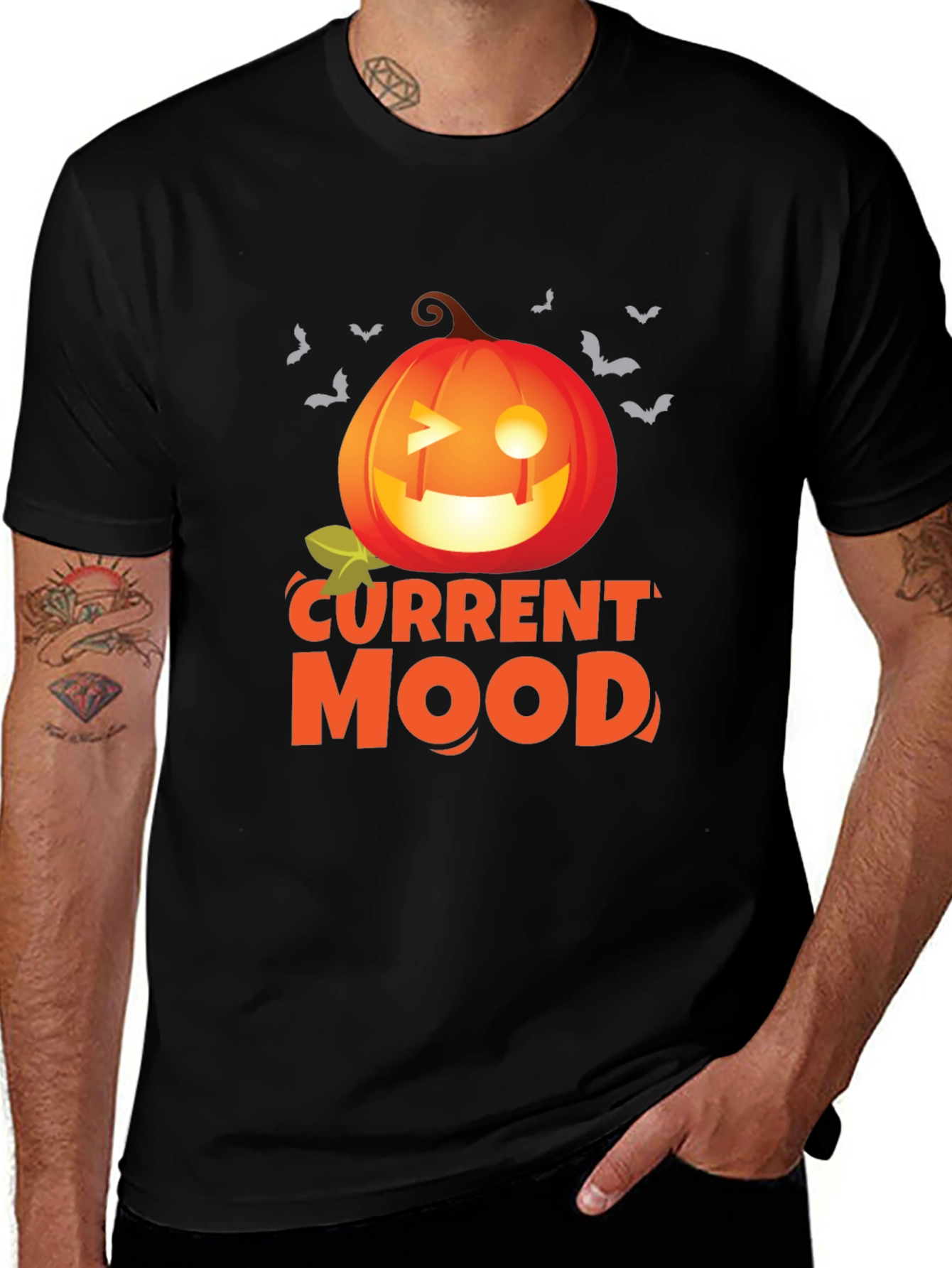 Current Mood Pumpkin Halloween Graphic T-Shirt