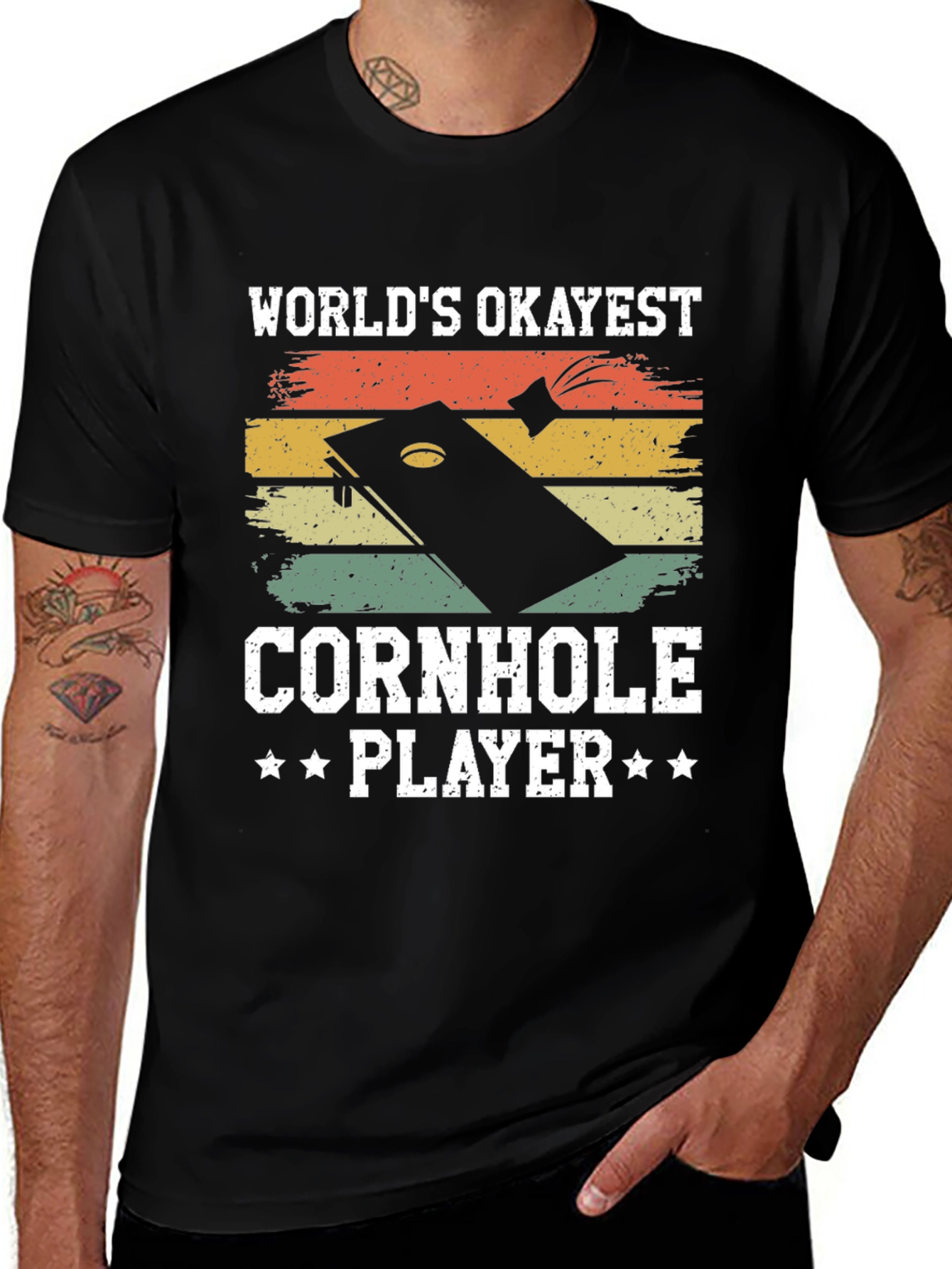Variant 9 of World's Okayest Cornhole Player Graphic Tee