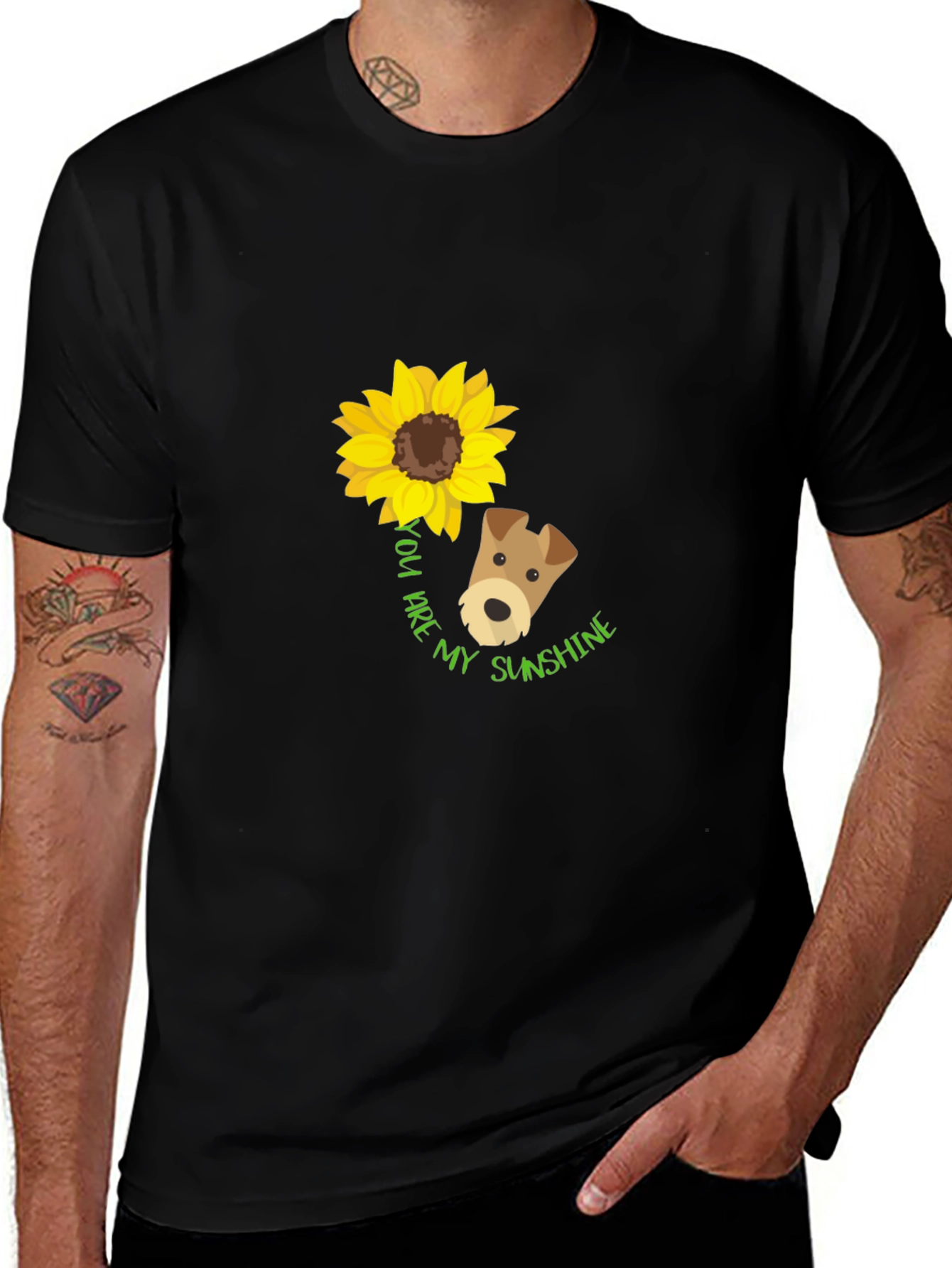 Variant 6 of You Are My Sunshine Dog & Sunflower Graphic T-Shirt