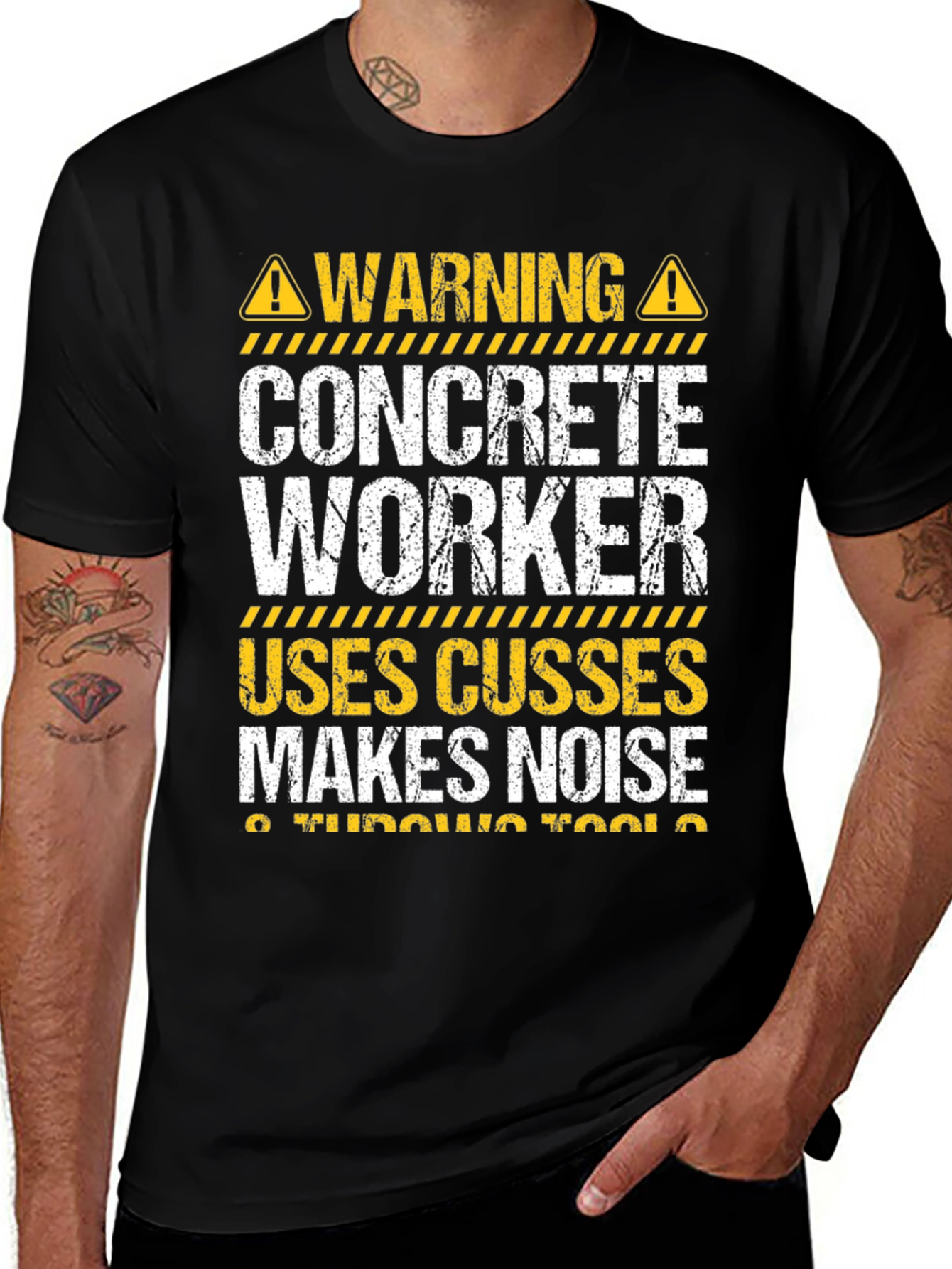 Variant 15 of Warning Concrete Worker T-Shirt