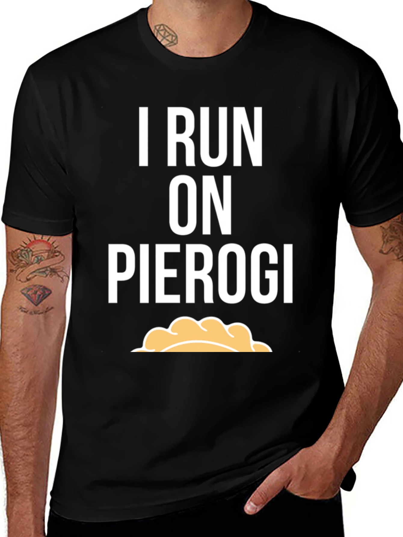 Variant 11 of I Run On Pierogi T-Shirt - Funny Foodie Tee