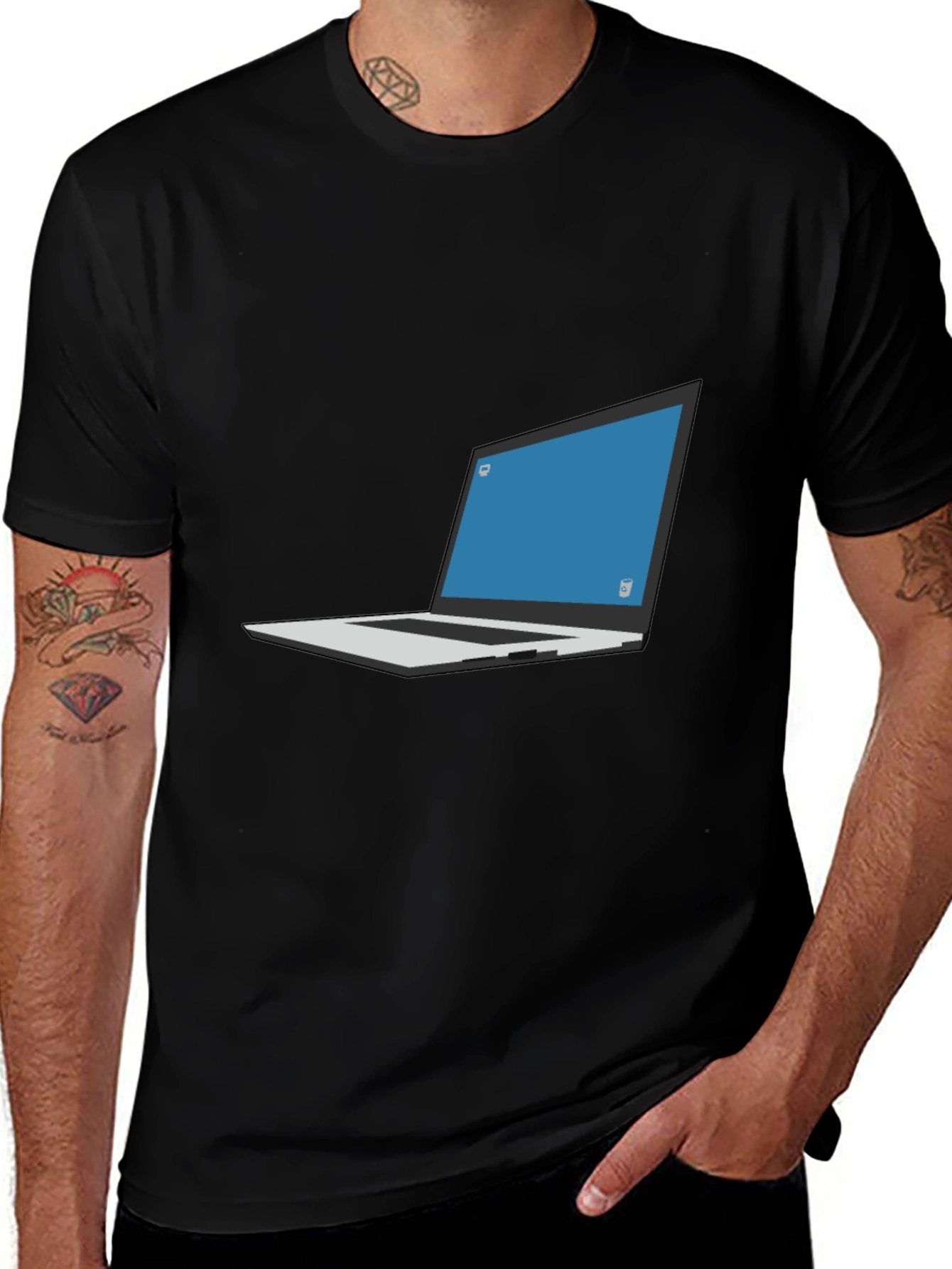 Variant 7 of Laptop Graphic Tee - Black