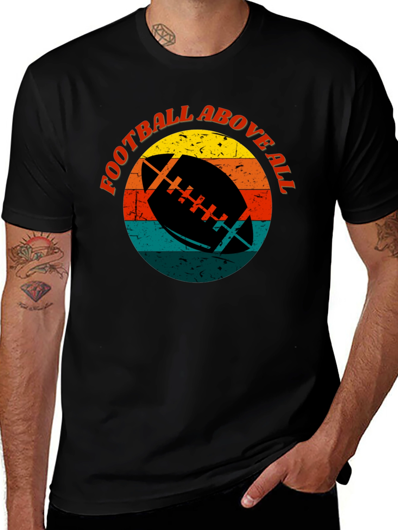 Variant 29 of Football Above All Retro Graphic T-Shirt