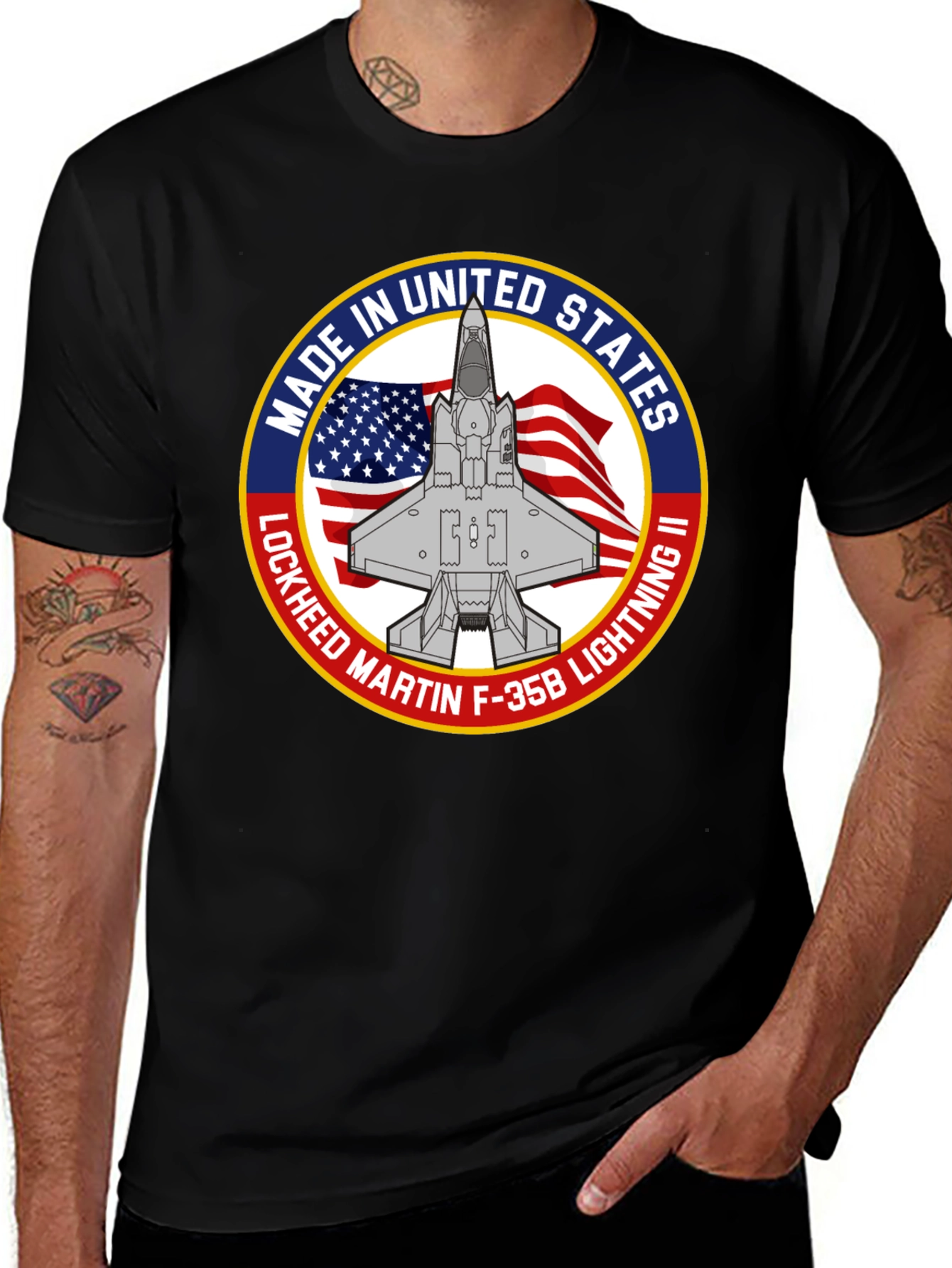 F-35B Lightning II Patriotic Graphic Tee