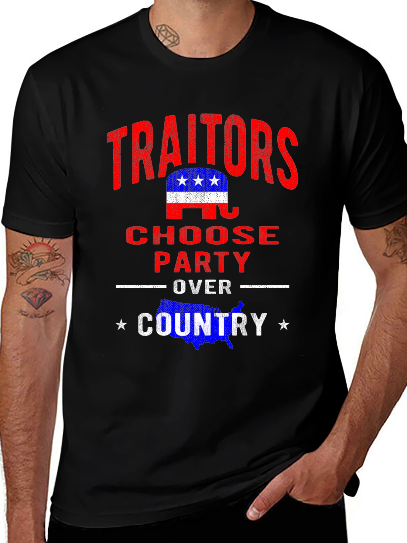 Traitors Choose Party Over Country Graphic T-Shirt