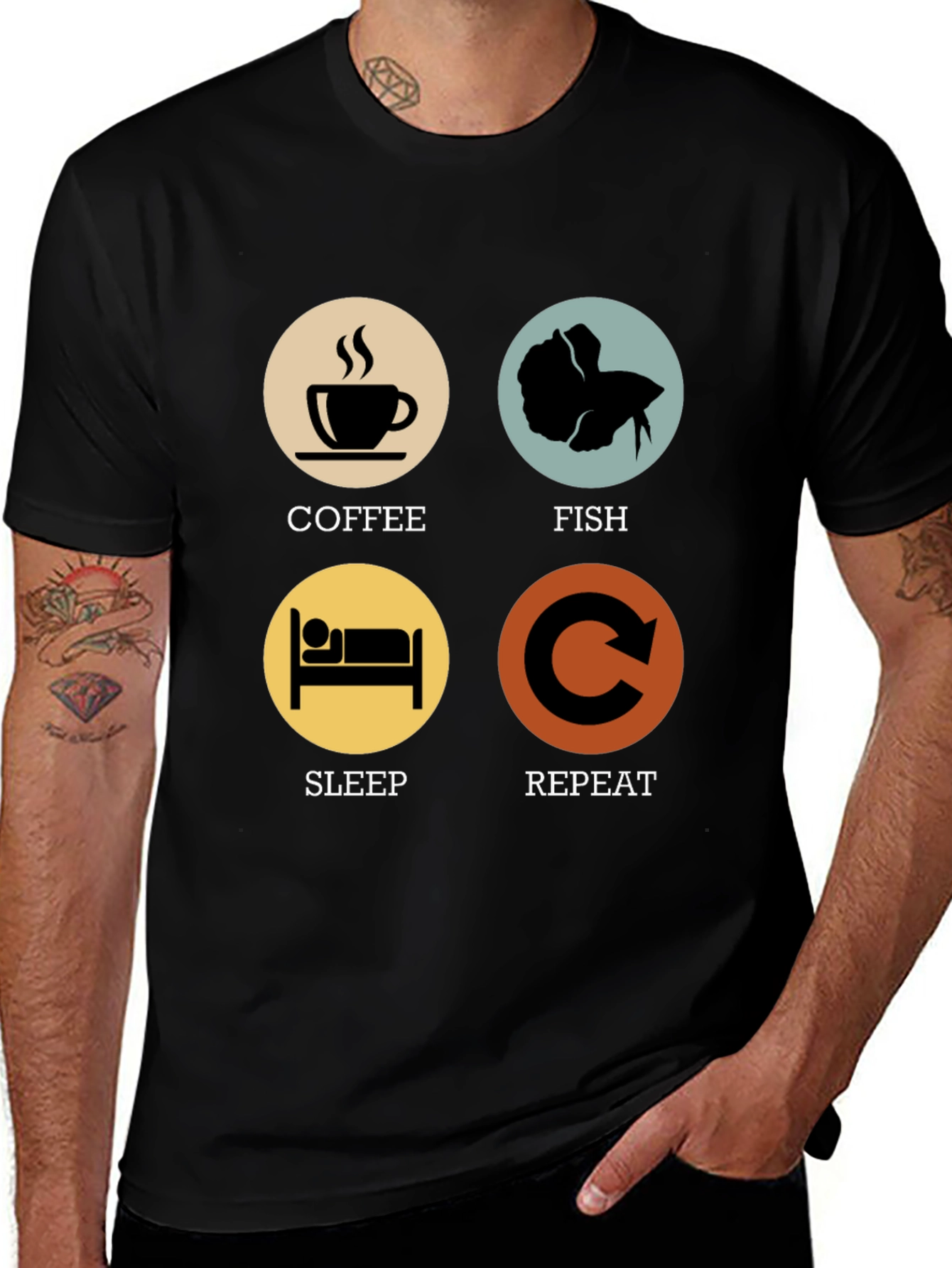 Coffee Fish Sleep Repeat T-Shirt